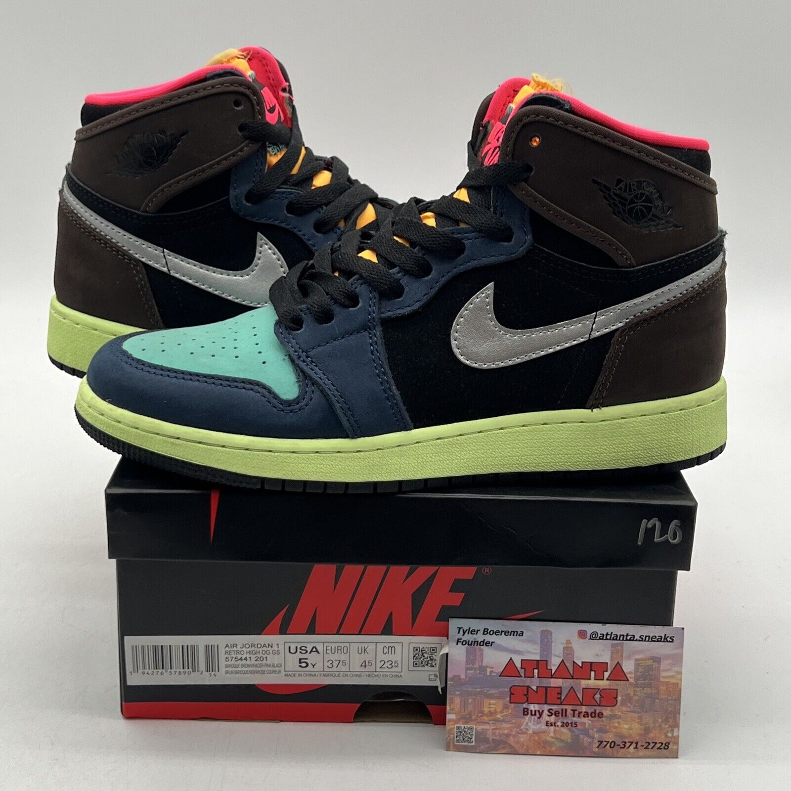 Size 5 - Jordan 1 Retro High Tokyo Bio Hack Suede Brown Black (575441-201)