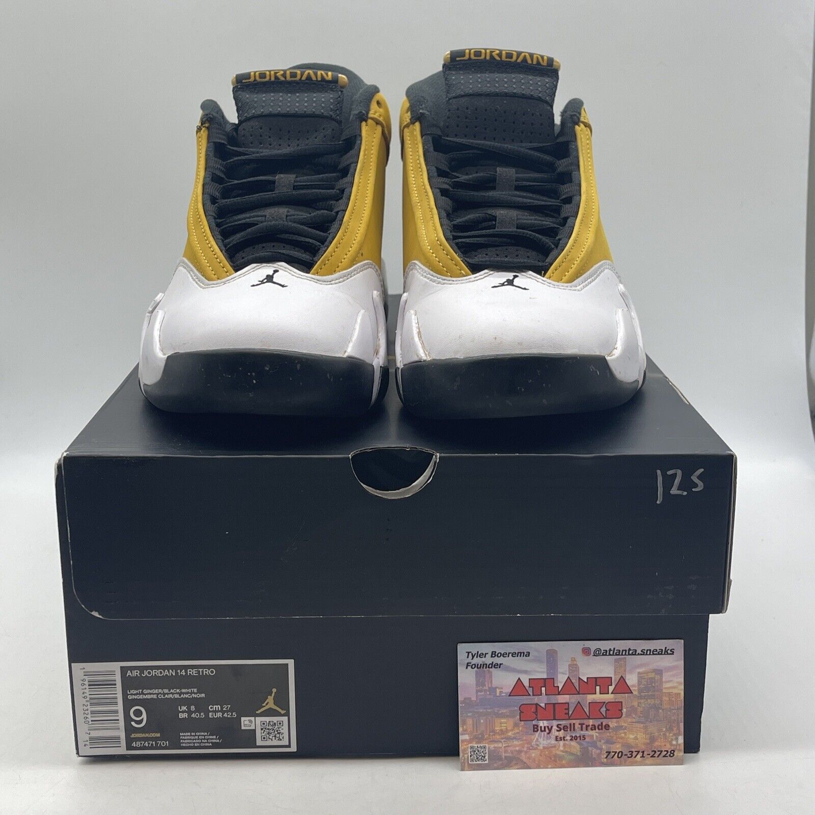 Size 9 - Jordan 14 Retro Light Ginger 2022 White Yellow Black (487471-701)