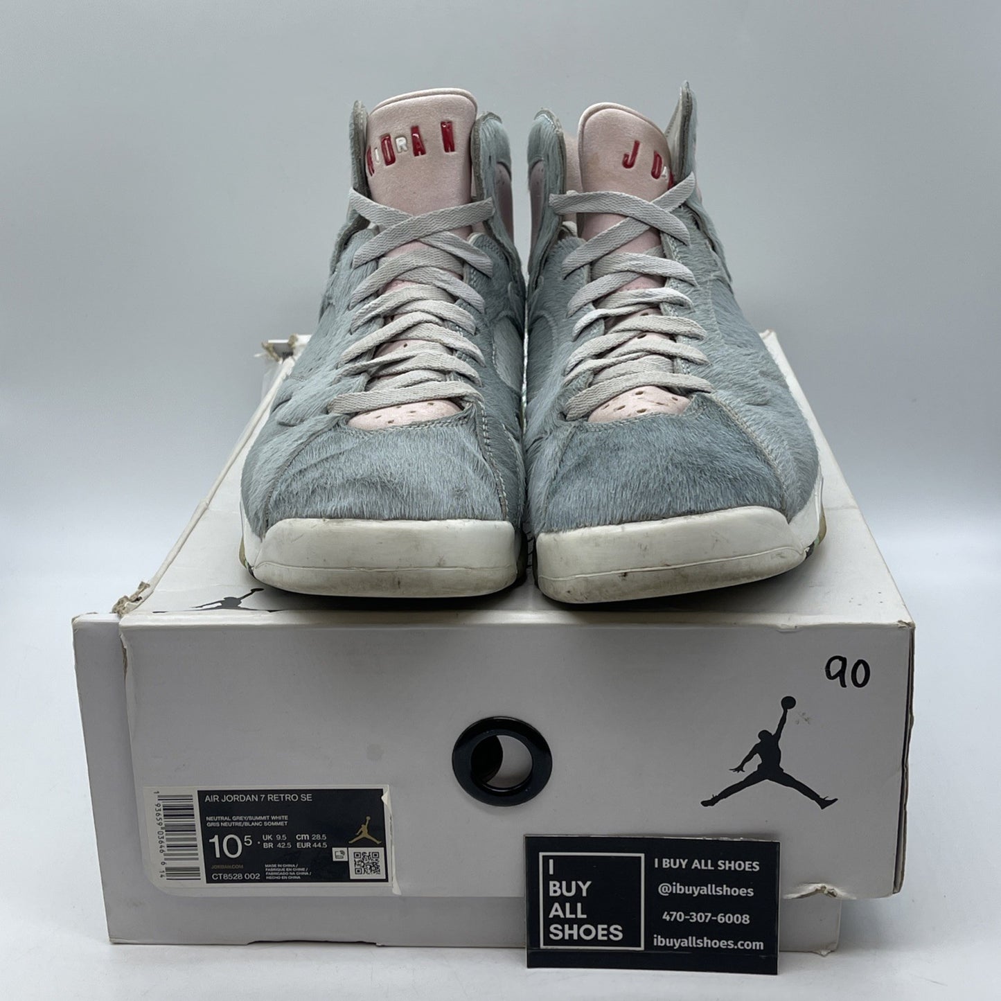 Size 10.5 - Air Jordan 7 Retro SE Hare 2.0 Grey Pink Suede (CT8528-002)