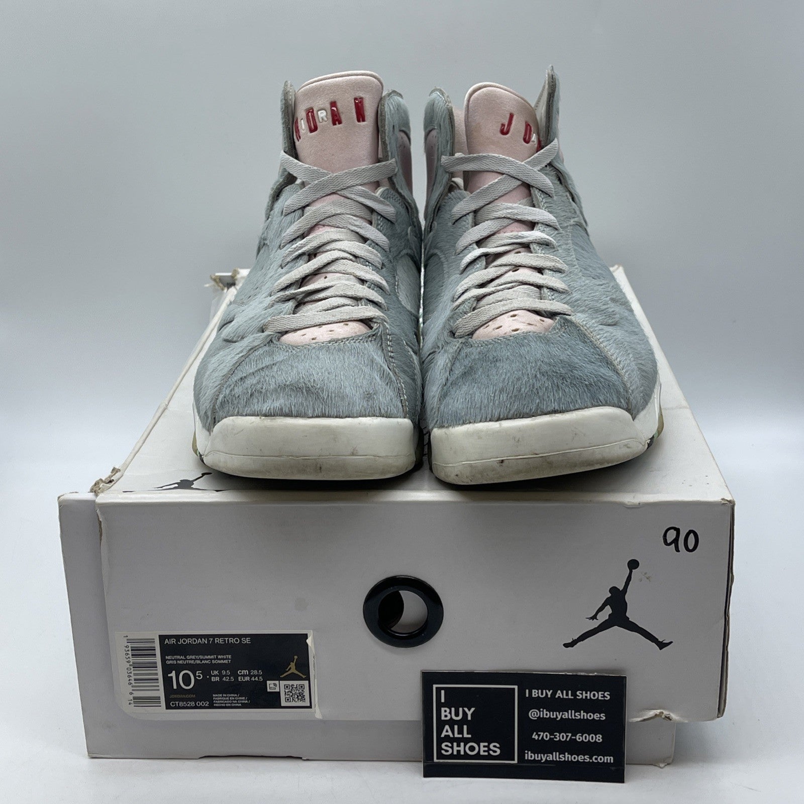 Size 10.5 - Air Jordan 7 Retro SE Hare 2.0 Grey Pink Suede (CT8528-002)