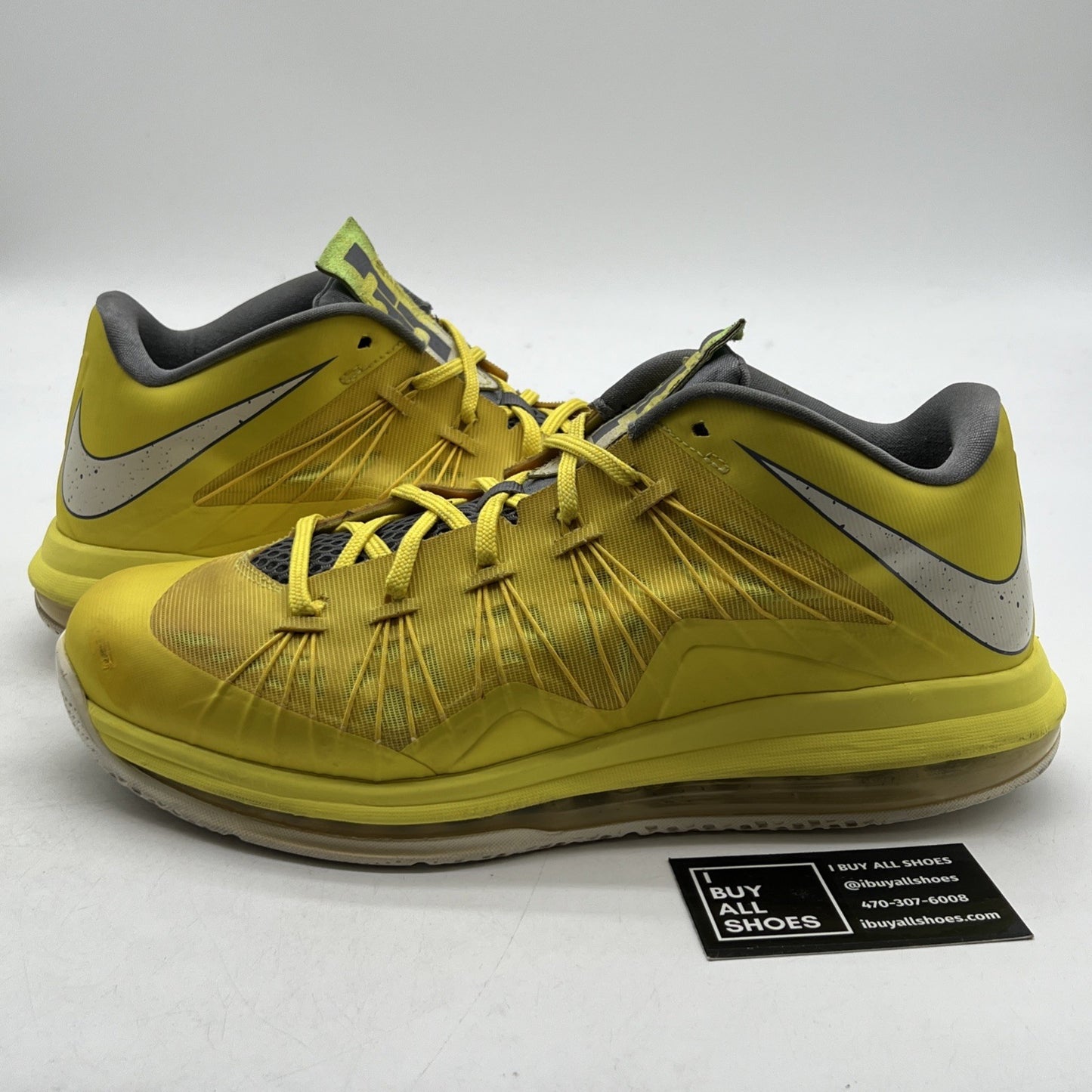 Size 11.5 - Nike Air Max LeBron 10 Low Sonic Yellow (579765-700)
