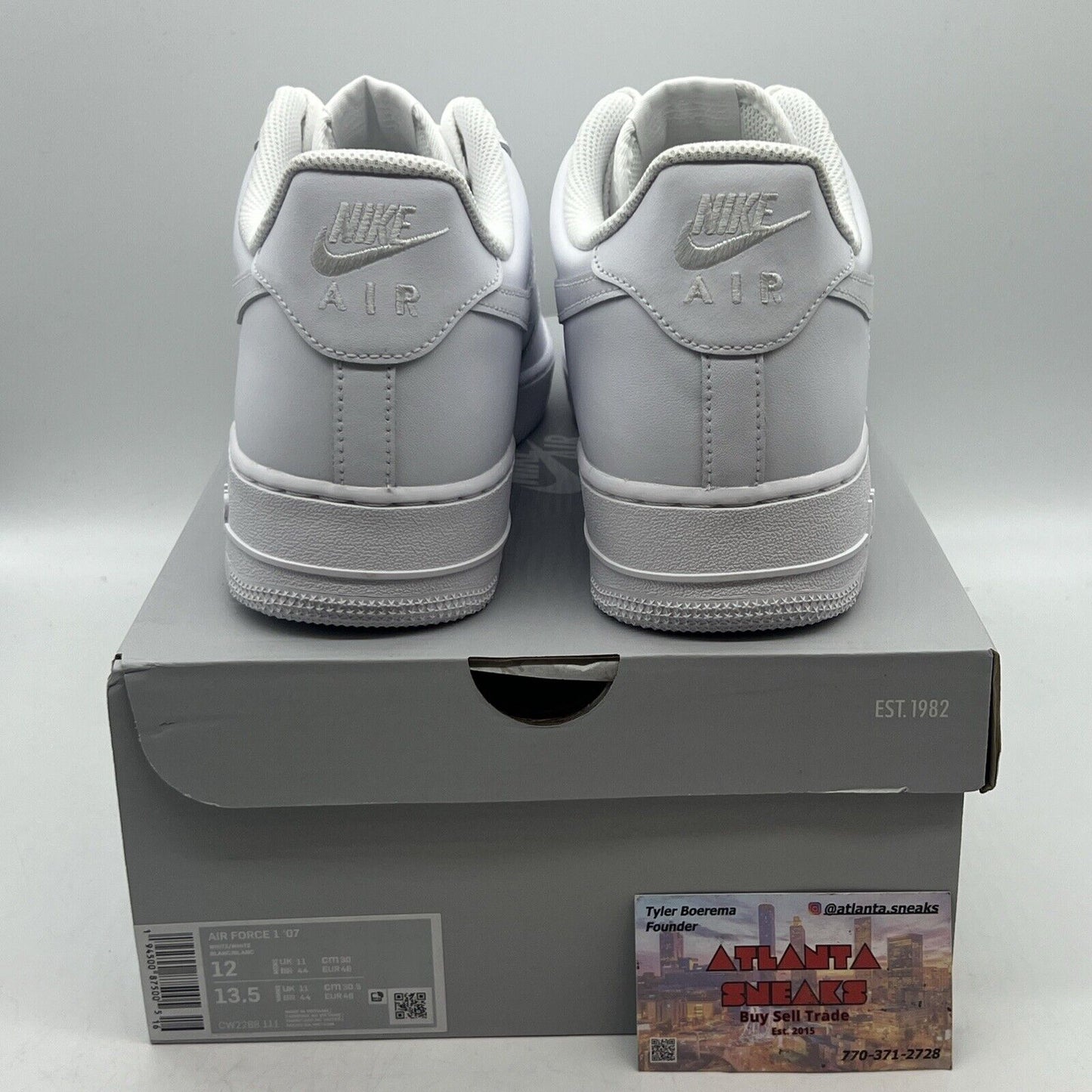 Size 12 - Nike Air Force 1 Low '07 White Brand New Og All