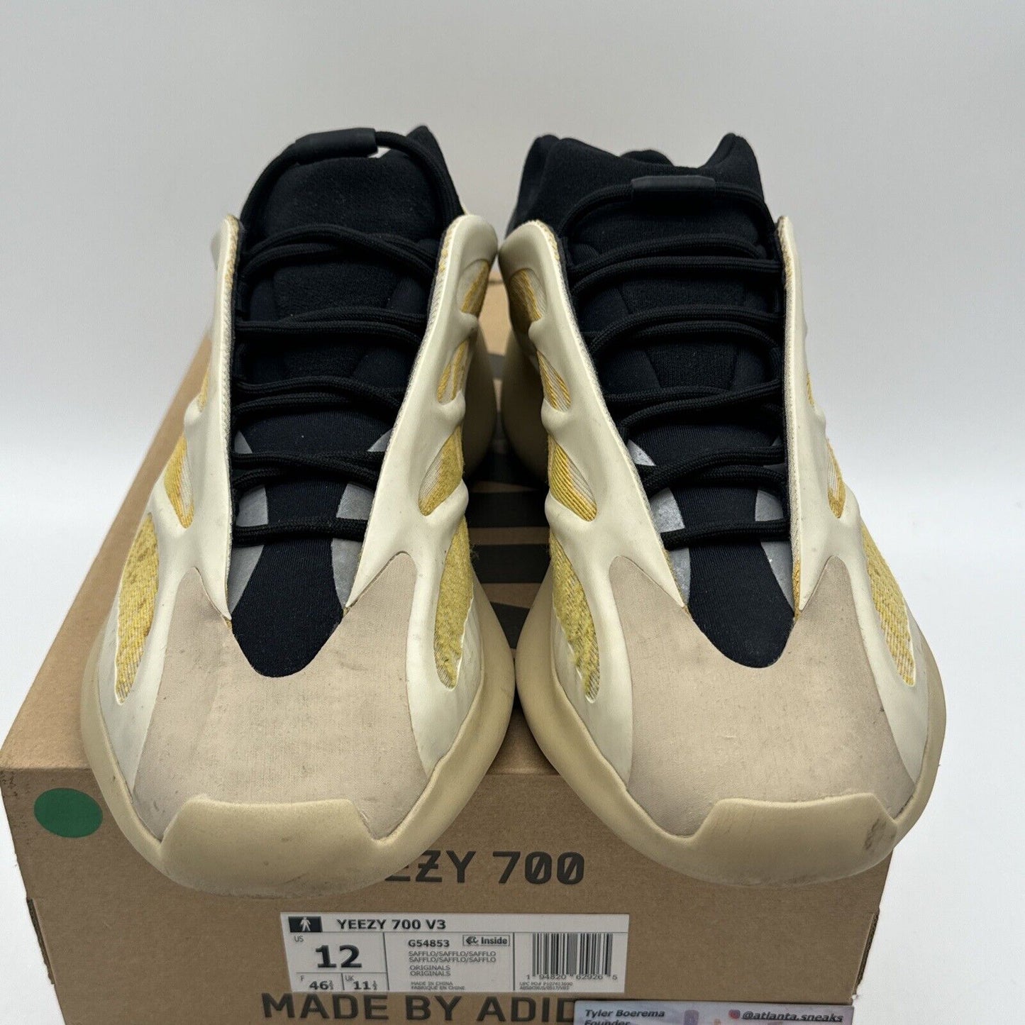 Size 12 - adidas Yeezy 700 V3 Safflower Yellow Black Money Comfy Boost Slip On