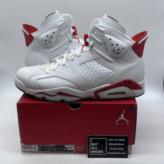 Size 10 - Jordan 6 White University Red 2022 Leather (CT8529-162)