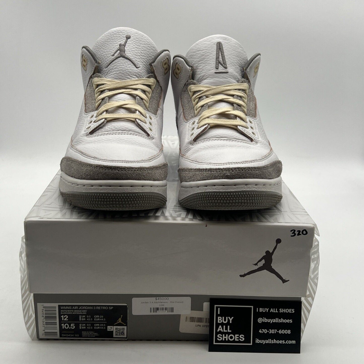 Size 12 - Air Jordan 3 Retro SP x A Ma Maniere Low Raised By Women W DH3434-110