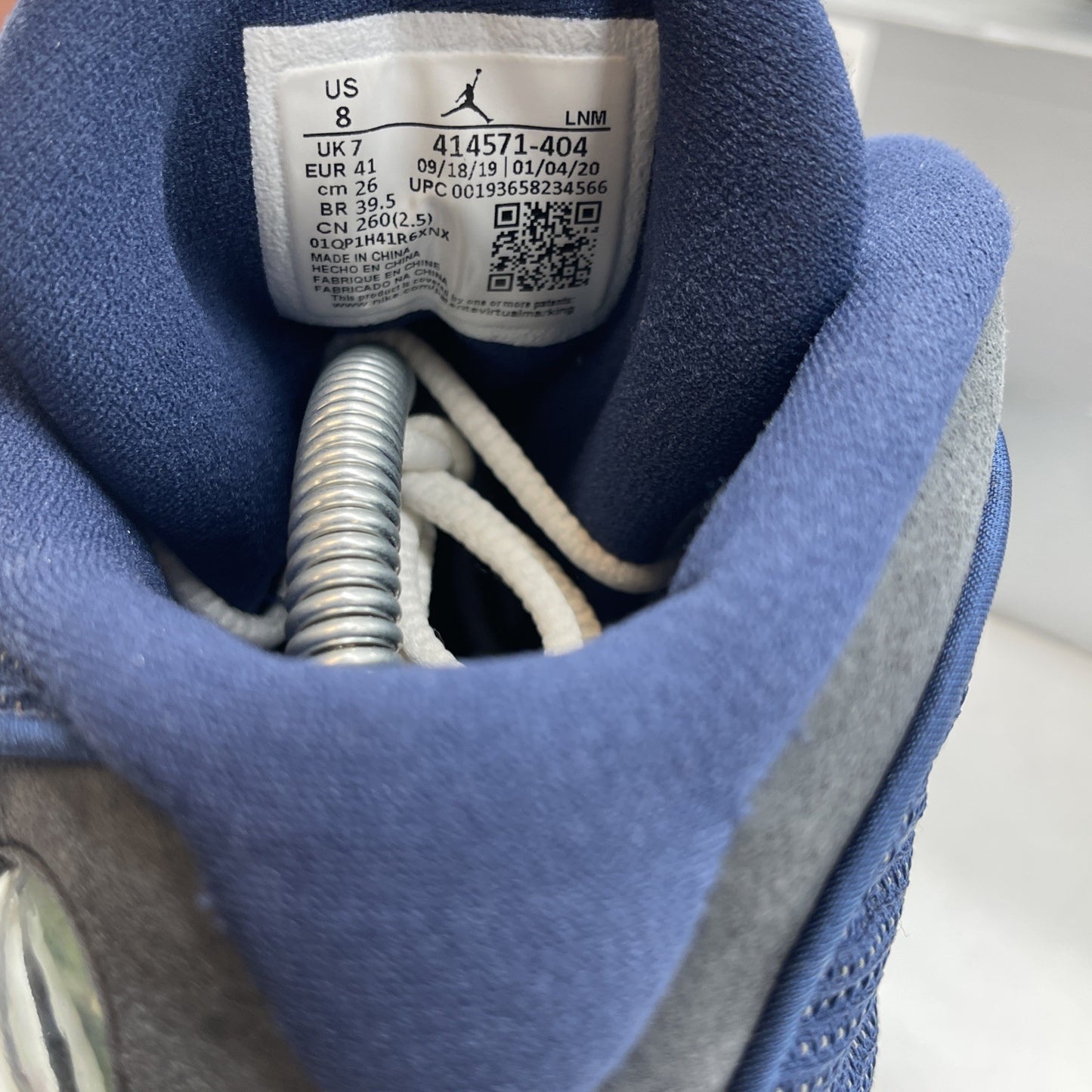 Size 8 - Jordan 13 Retro Mid Flint Blue Grey White Suede Leather (414571-404)