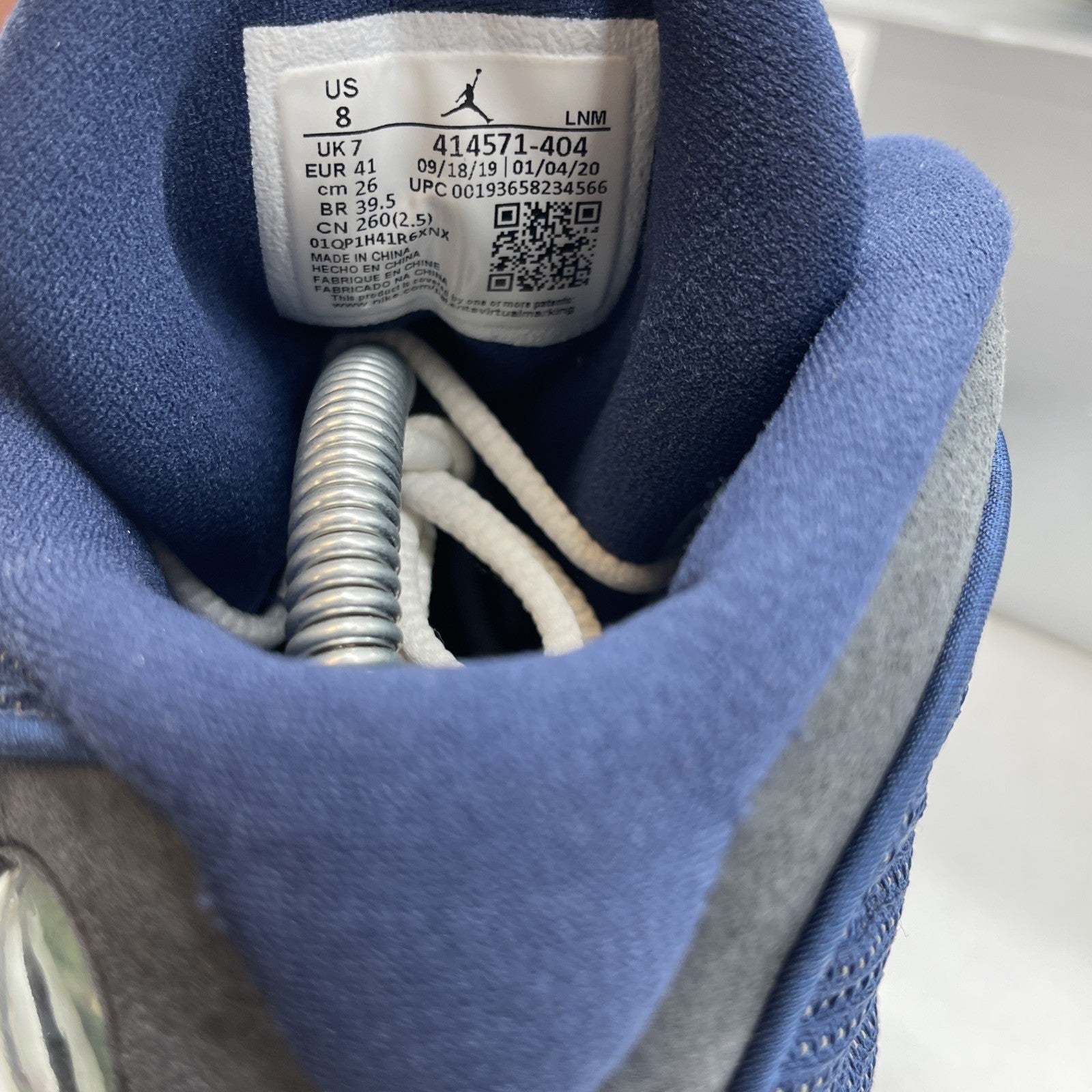 Size 8 - Jordan 13 Retro Mid Flint Blue Grey White Suede Leather (414571-404)