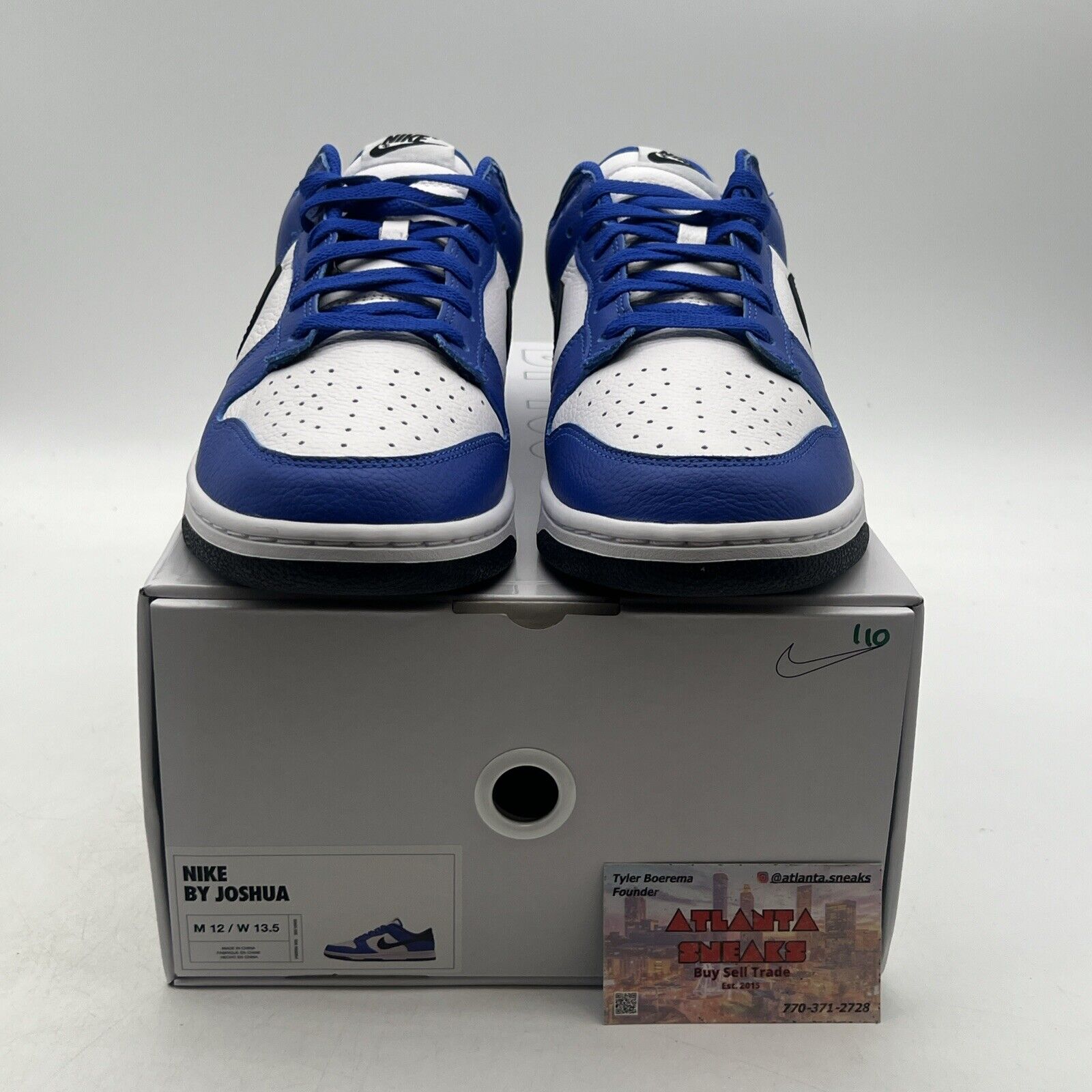 Size 12 - NIKE iD Dunk Low Grey Blue White Black Shoes (FN9524-900)