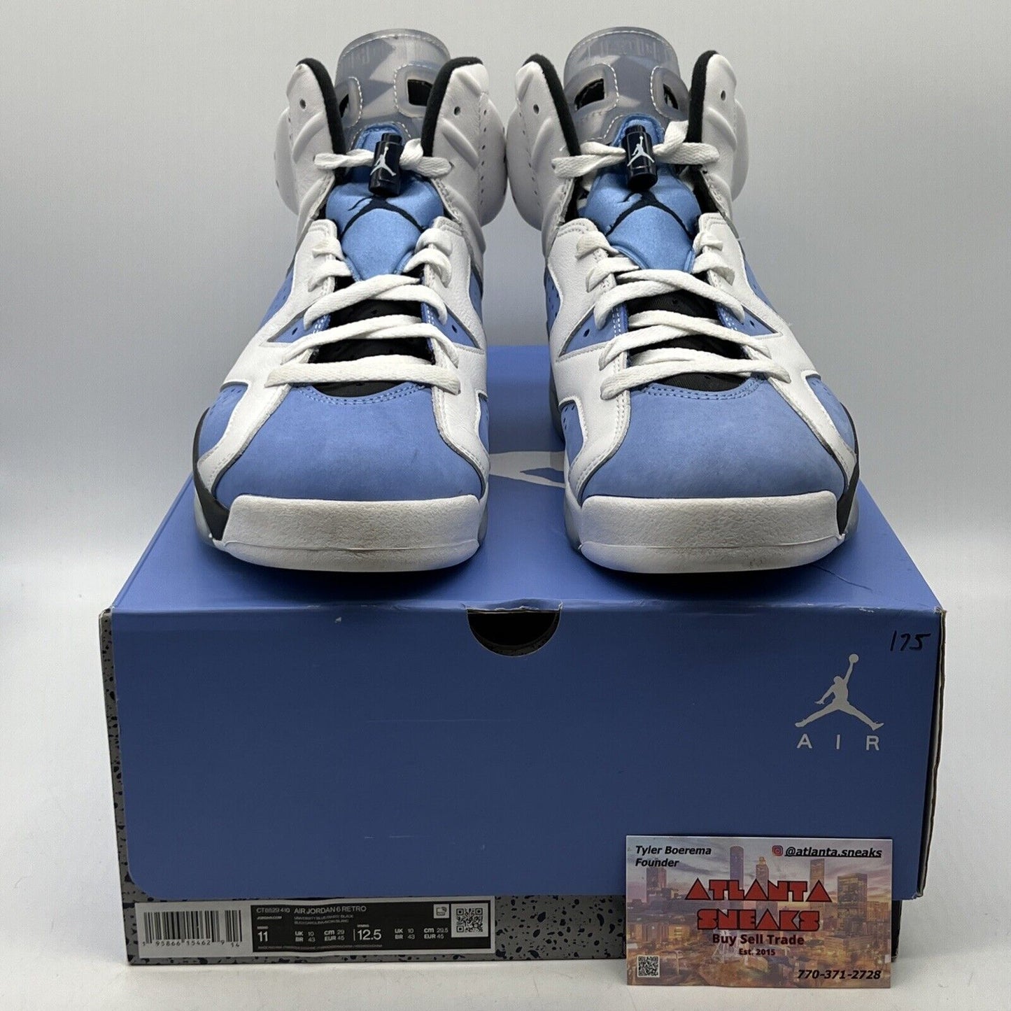 Size 11 - Jordan 6 Retro Mid UNC Home White Leather Suede Blue Icey (CT8529-410)