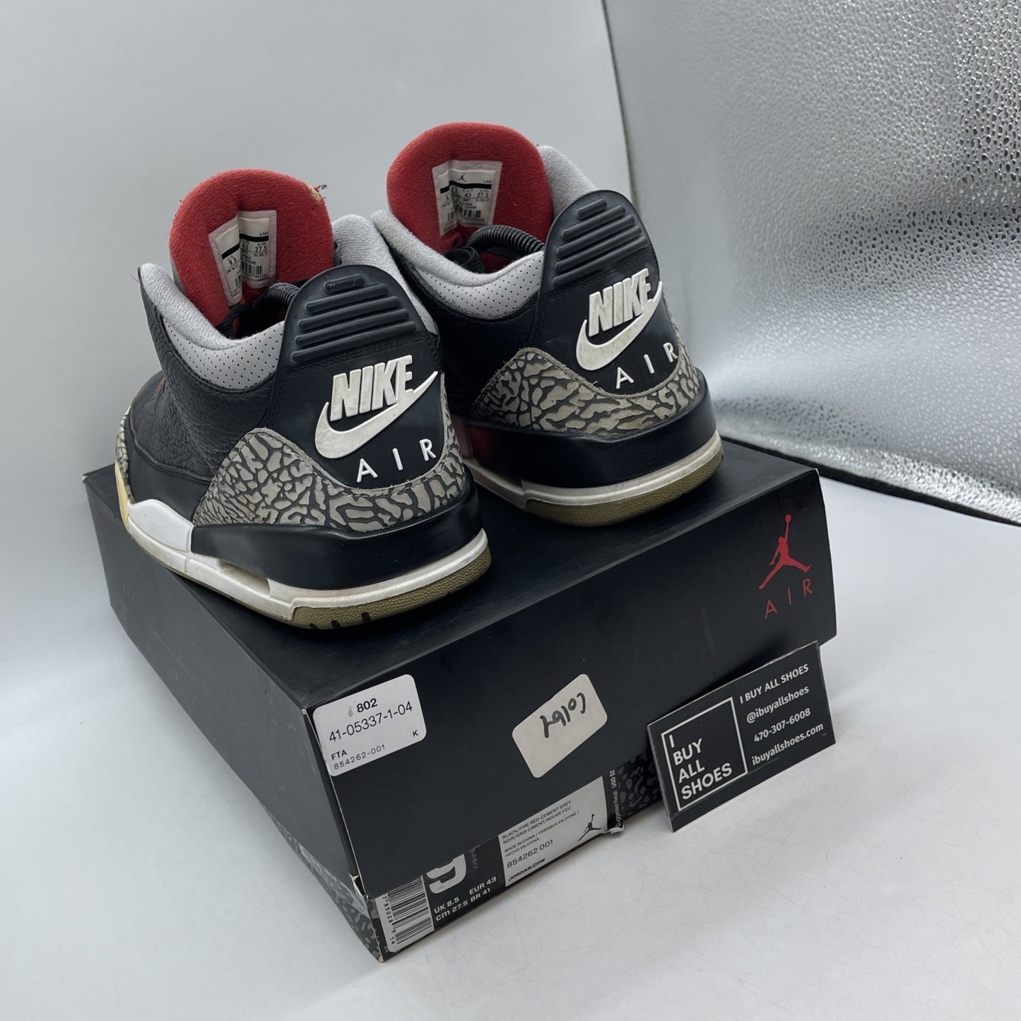 Size 9.5 - Air Jordan 3 Retro OG Mid Black Cement (854262-001)