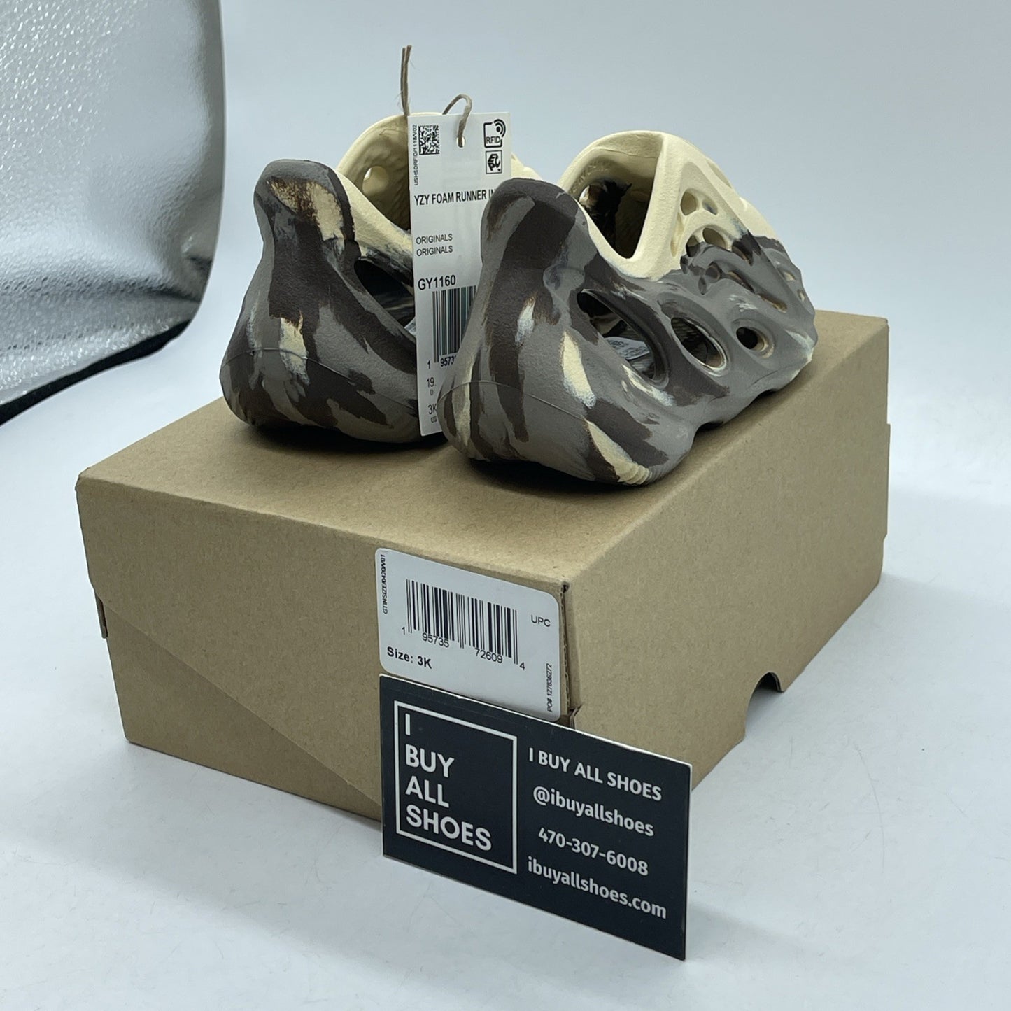 Size 3K - adidas  Yeezy Foam Runner Brown Rubber (GY116)