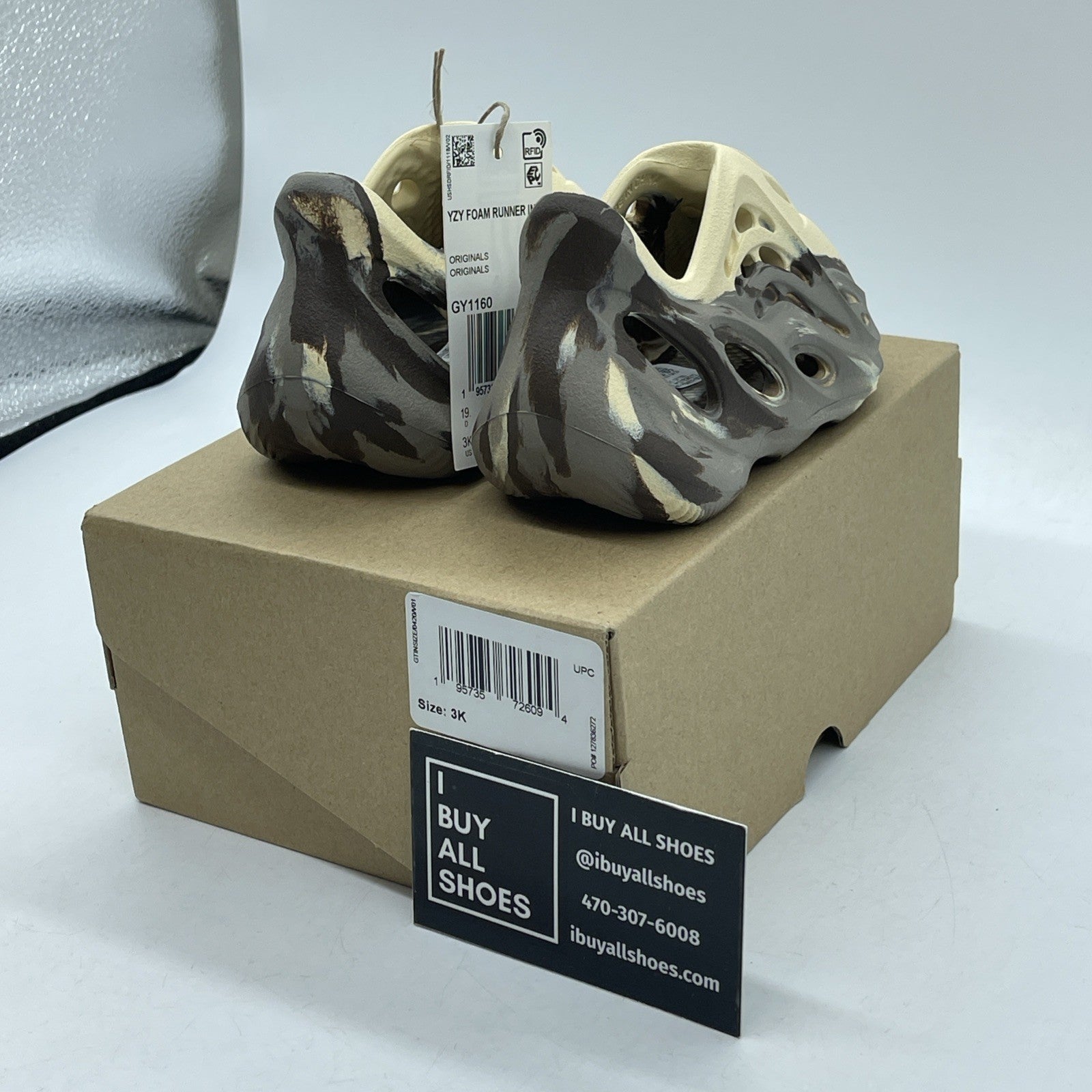 Size 3K - adidas  Yeezy Foam Runner Brown Rubber (GY116)