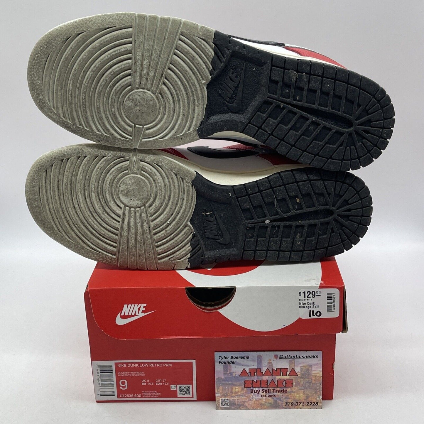 Size 9 - Nike Dunk Low Split - Chicago White Black Leather (DZ2536-600)