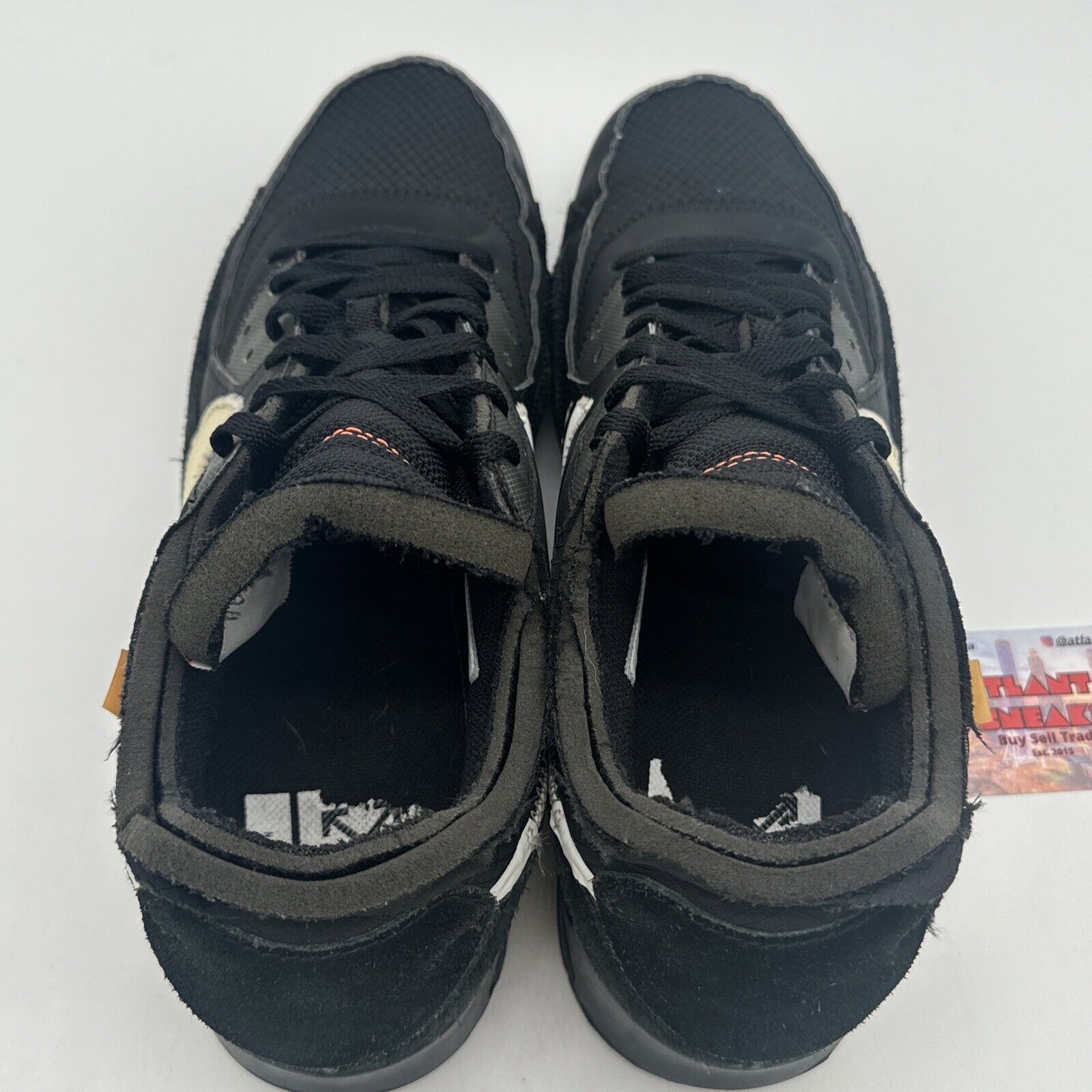 Size 11.5 - Nike Air Max 90 x OFF-WHITE Black 2019 Rare Size Cream Suede Nylon
