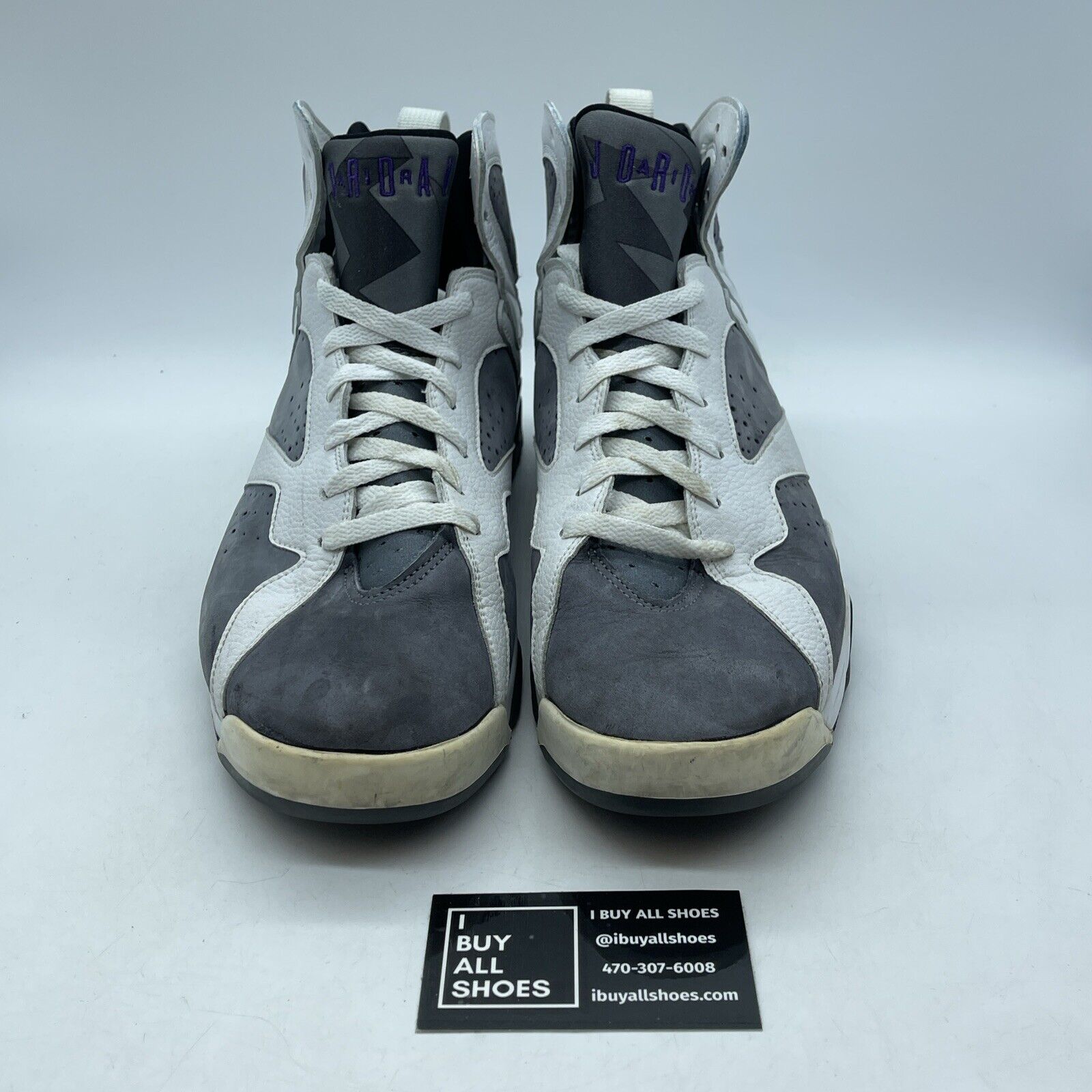 Size 12 - Air Jordan 7 Retro Flint Grey White Purple Suede leather (304775-151)