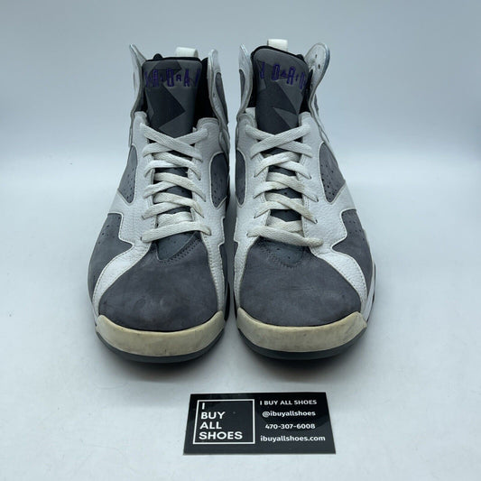 Size 12 - Air Jordan 7 Retro Flint Grey White Purple Suede leather (304775-151)