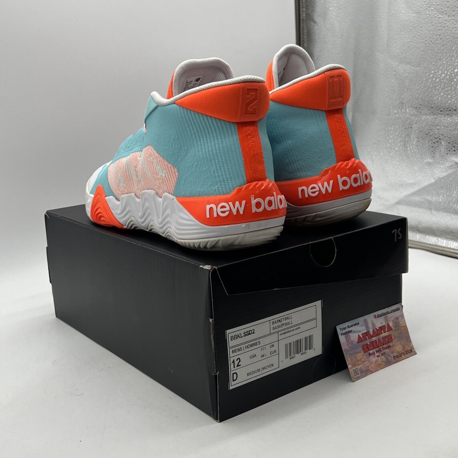 Size 12 - New Balance KAWHI 2 Clippers White Aqua Orange (BBKLSSD2)