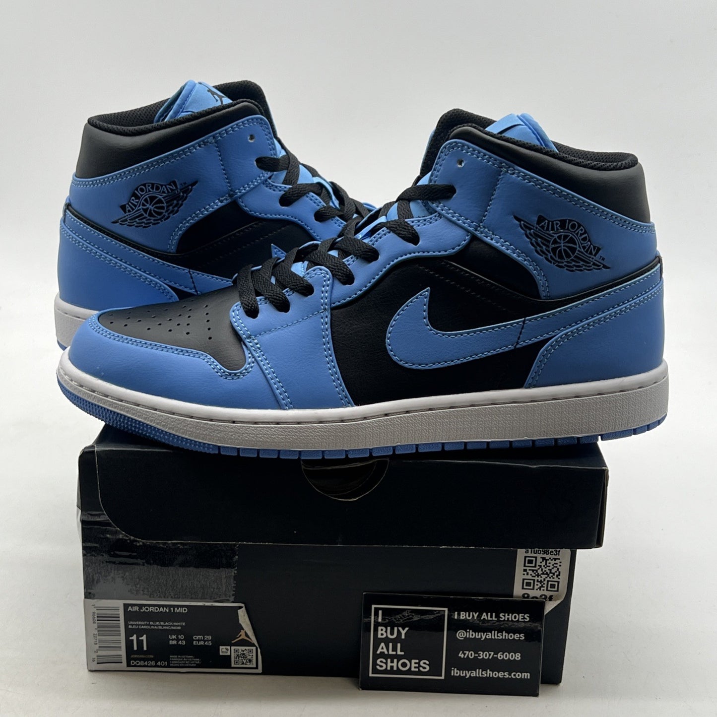 Size 11 - Air Jordan 1 Mid University Blue Black (DQ8426-401)