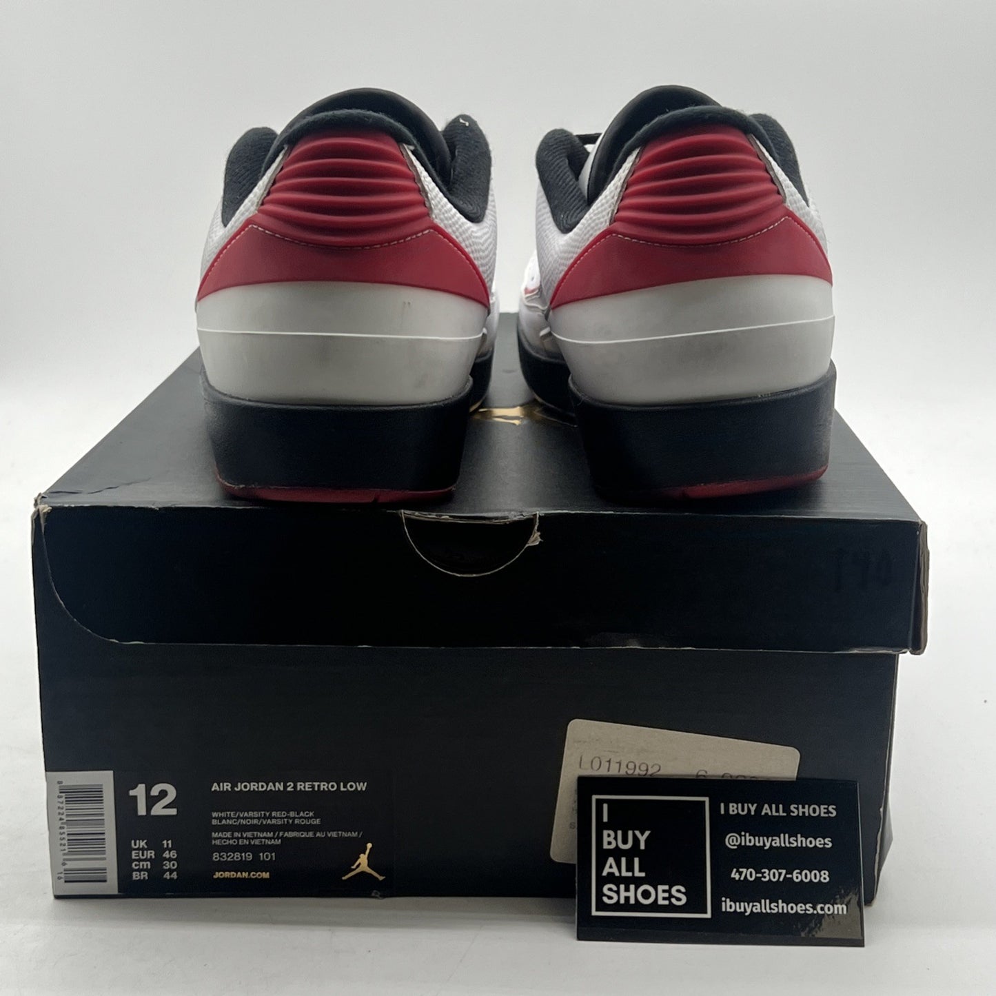 Size 12 - Air Jordan 2 Retro 2016 Low Chicago (832819-101)