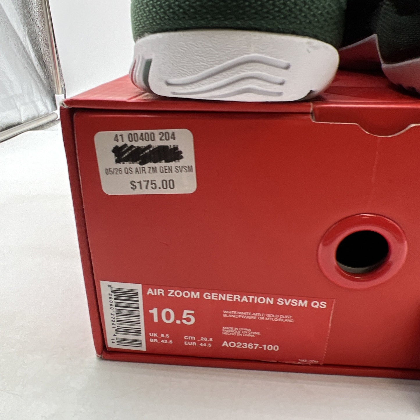 Size 10.5 - Nike Air Zoom Generation Retro QS SVSM (AO2367-100)