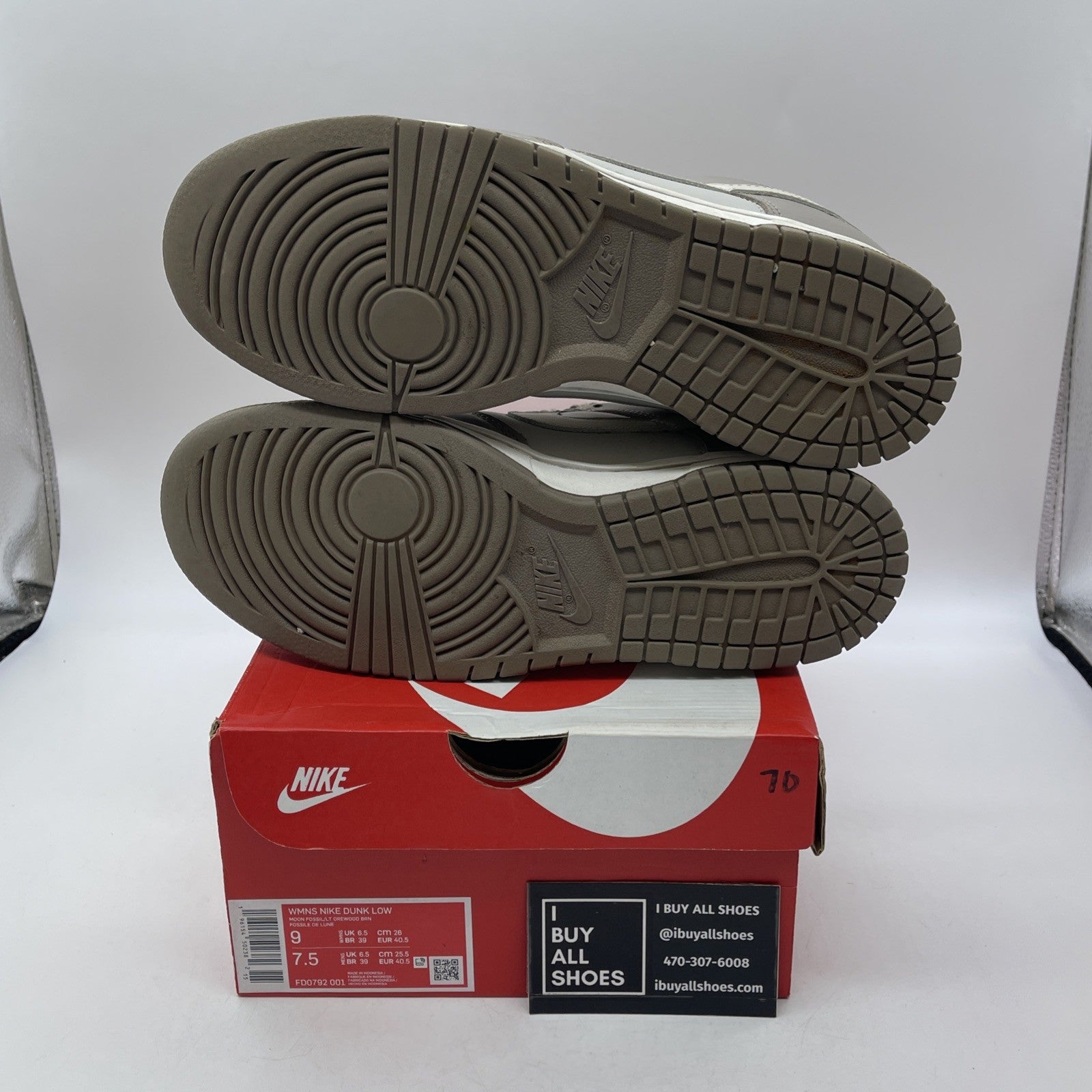 Size 9W - Nike Dunk Low Moon Fossil (FD0792-001)