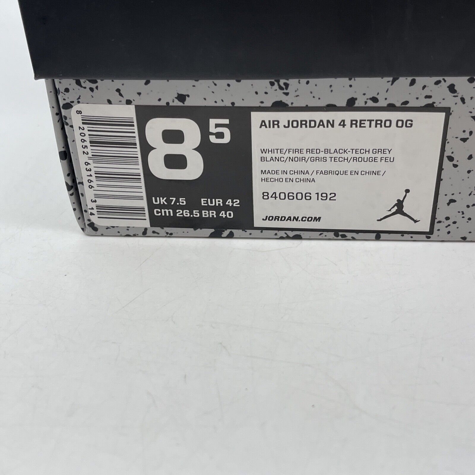 Size 8.5 - Jordan 4 Retro OG Mid White Cement White Grey Leather (840606-192)