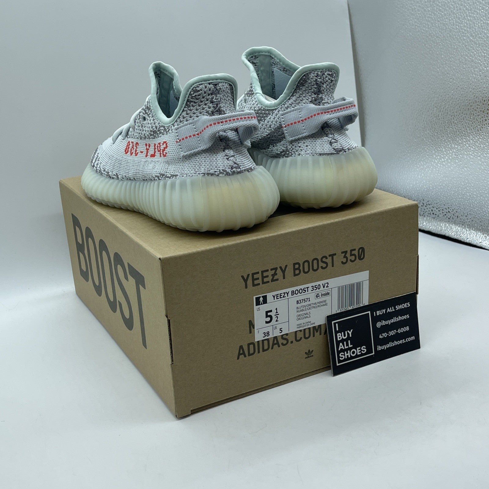 Size 5.5 - adidas Yeezy Boost 350 V2 Low Blue Tint Suede (B37571)