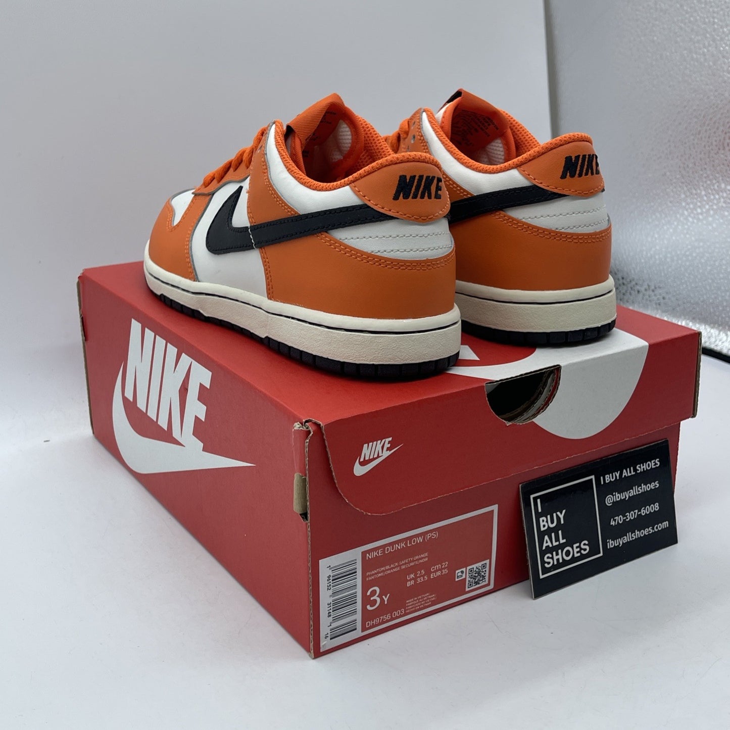 Size 3Y (PS) - Nike Dunk Low Halloween  Orange White Black (DH9756-003)