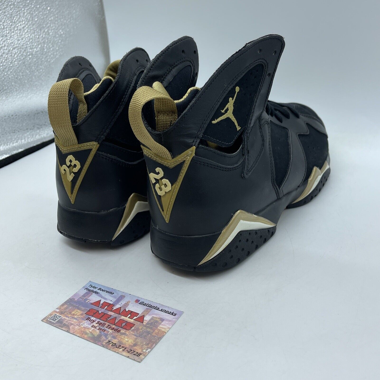 Size 10 - Air Jordan 7 Retro Golden Moments White Black Suede (304775-030)