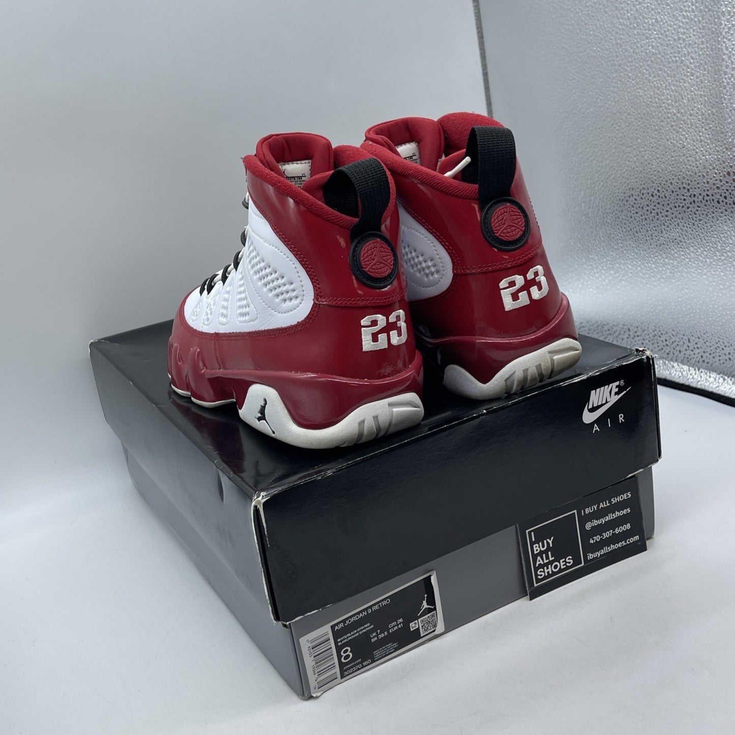 Size 8 - Air Jordan 9 Retro Gym Red White Black Leather (302370-160)