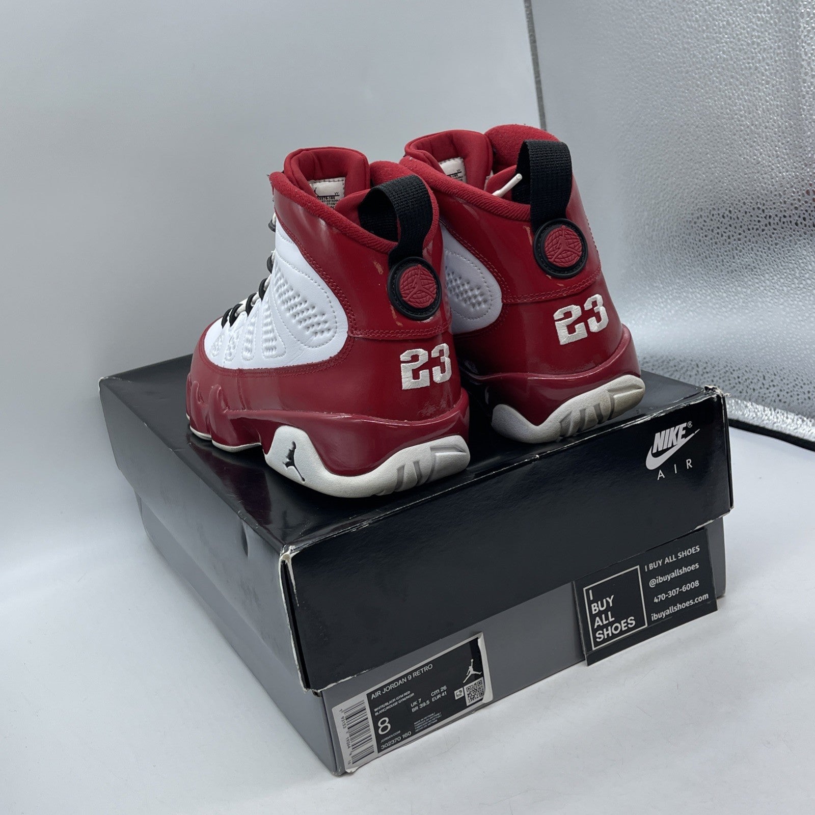 Size 8 - Air Jordan 9 Retro Gym Red White Black Leather (302370-160)