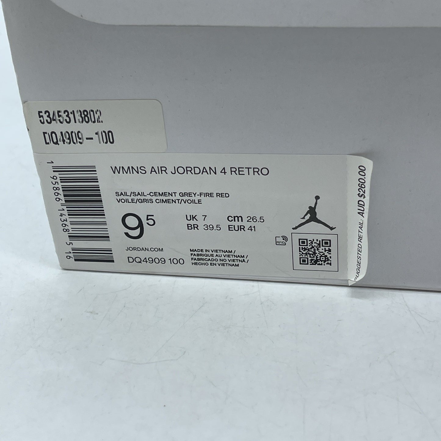 Size 9.5W - Air Jordan 4 Retro Blank Canvas  (DQ4909-100)