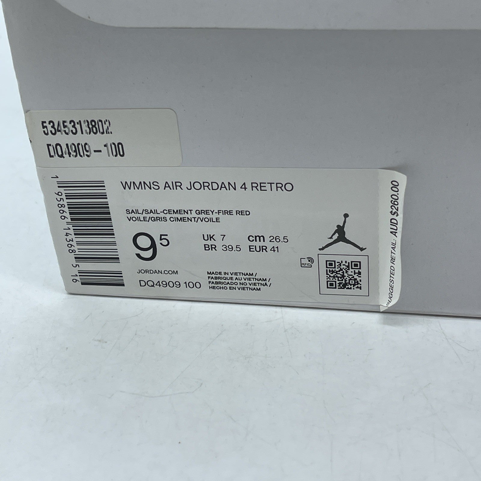 Size 9.5W - Air Jordan 4 Retro Blank Canvas  (DQ4909-100)