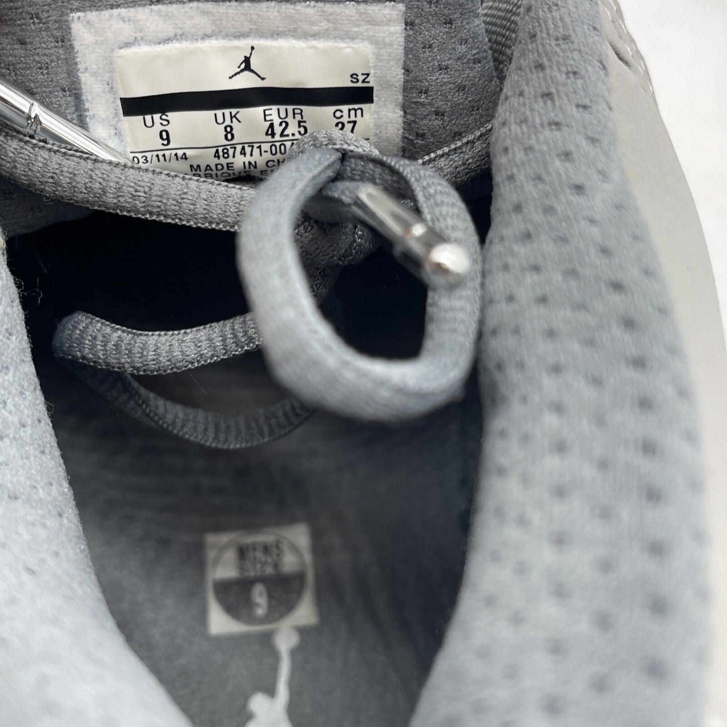 Size 9 - Air Jordan 14 Retro Wolf Grey White Blue Suede Leather (487471-004)