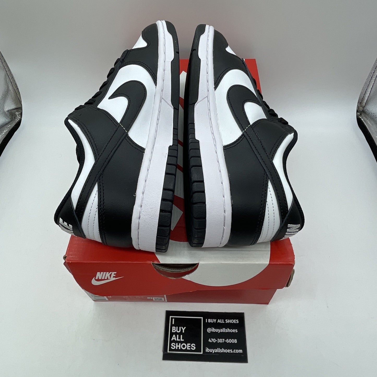 Size 9.5W - Nike Dunk Low Black White Leather (DD1503-101)