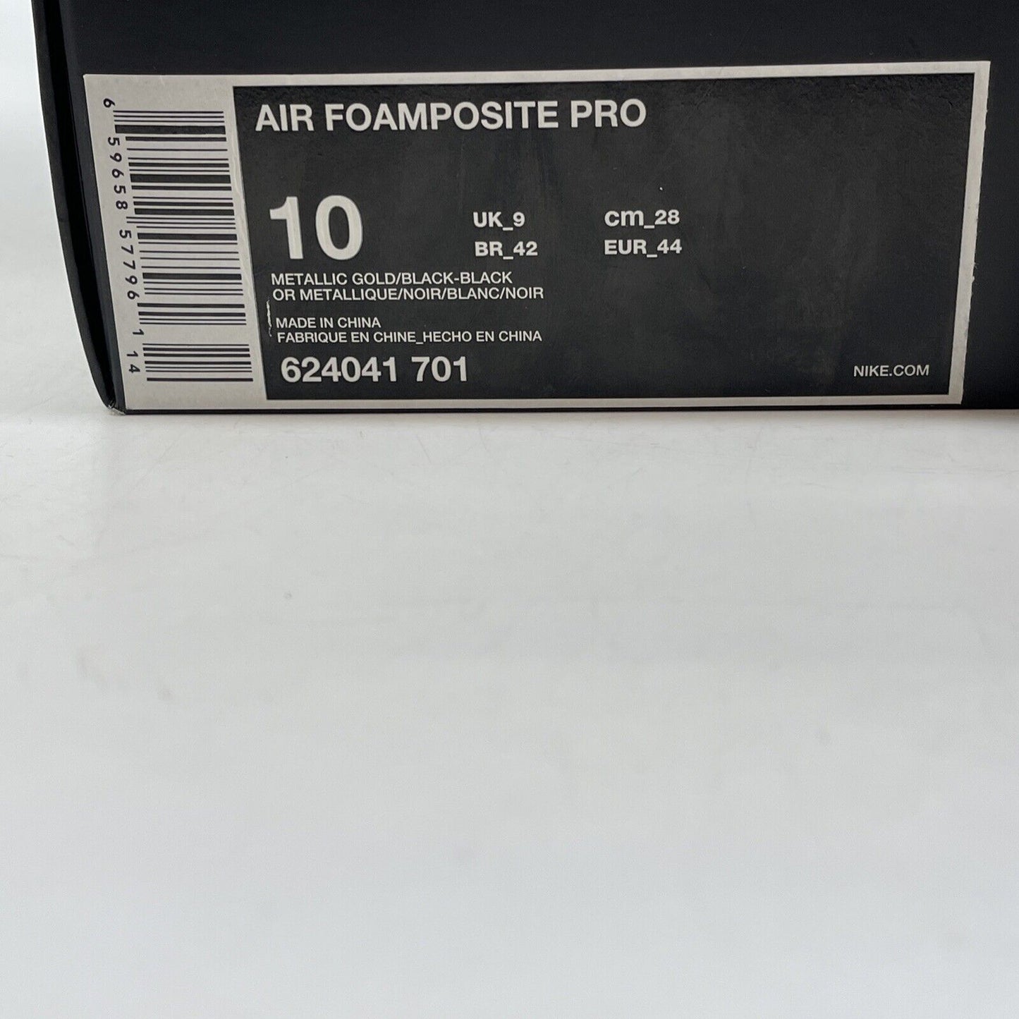 Size 10 - Nike Air Foamposite Pro Metallic Gold Black (624041-701)
