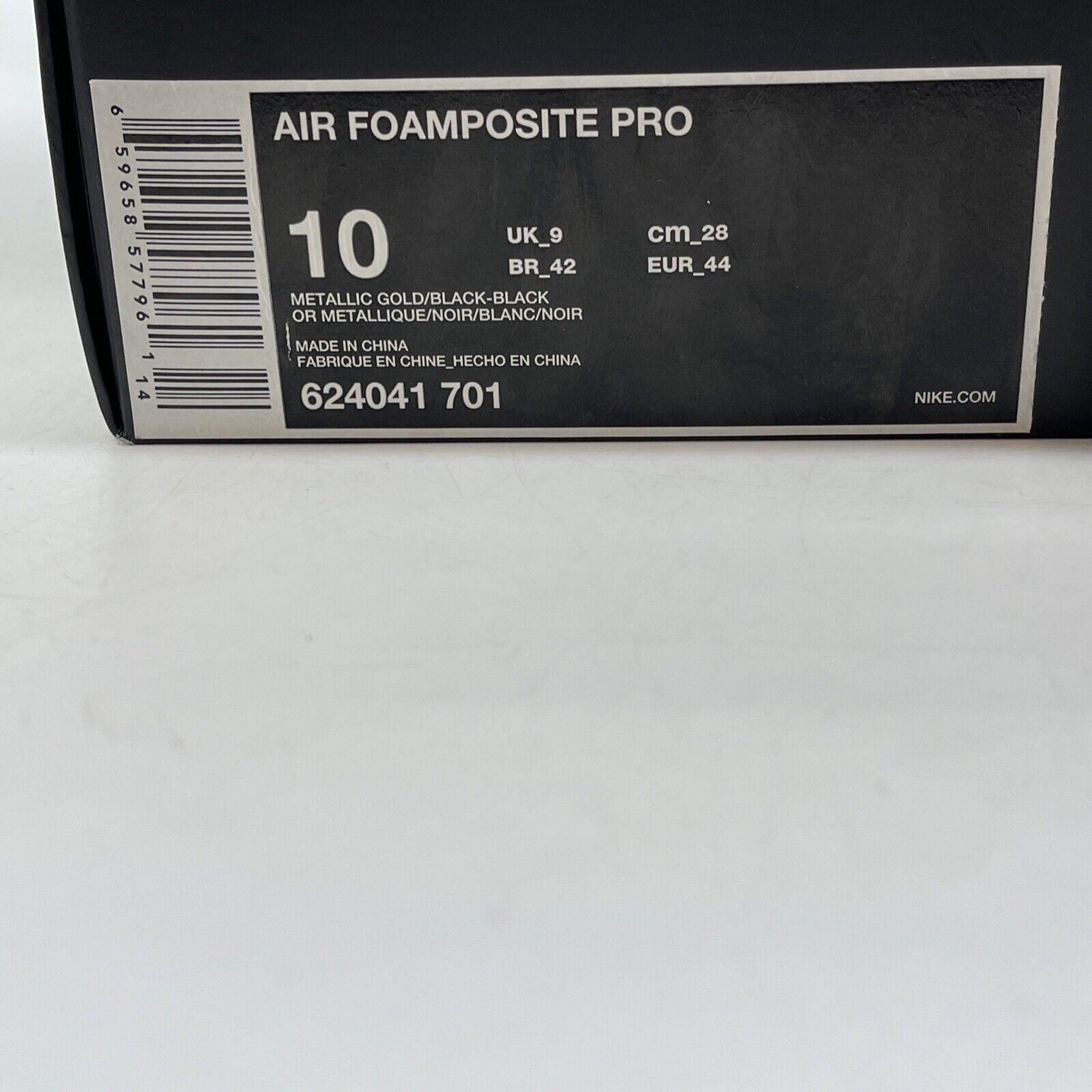 Size 10 - Nike Air Foamposite Pro Metallic Gold Black (624041-701)