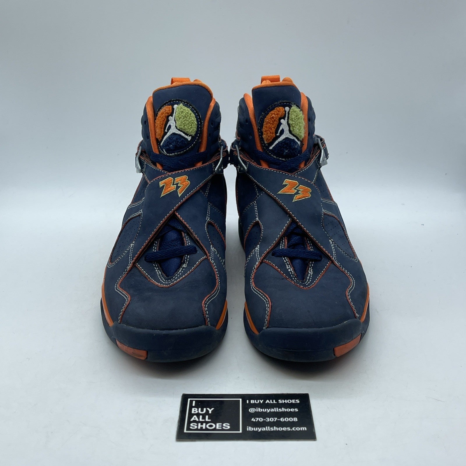 Size 9 - Air Jordan 8 Retro LS Pea Pods Blue Orange Suede (316324-481)