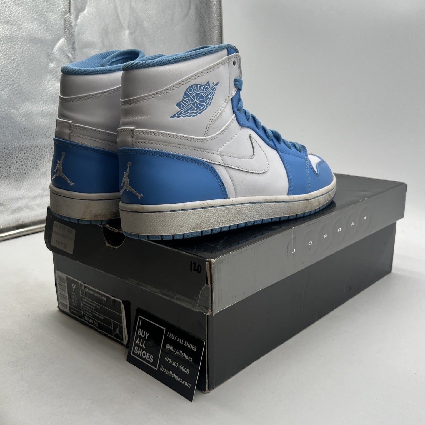 Size 9.5 - Air Jordan 1 Retro High North Carolina (332550-103)
