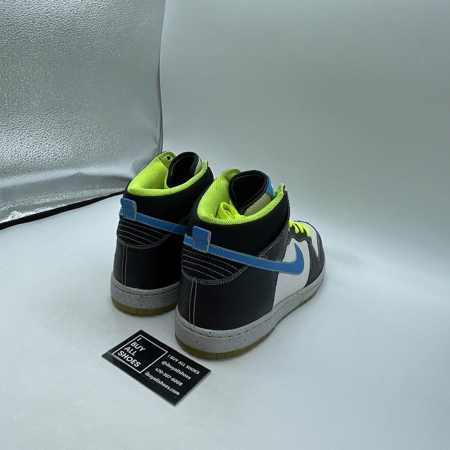 Size 10.5 - Nike Dunk AS Premium High White Blue Glow (558493-143)