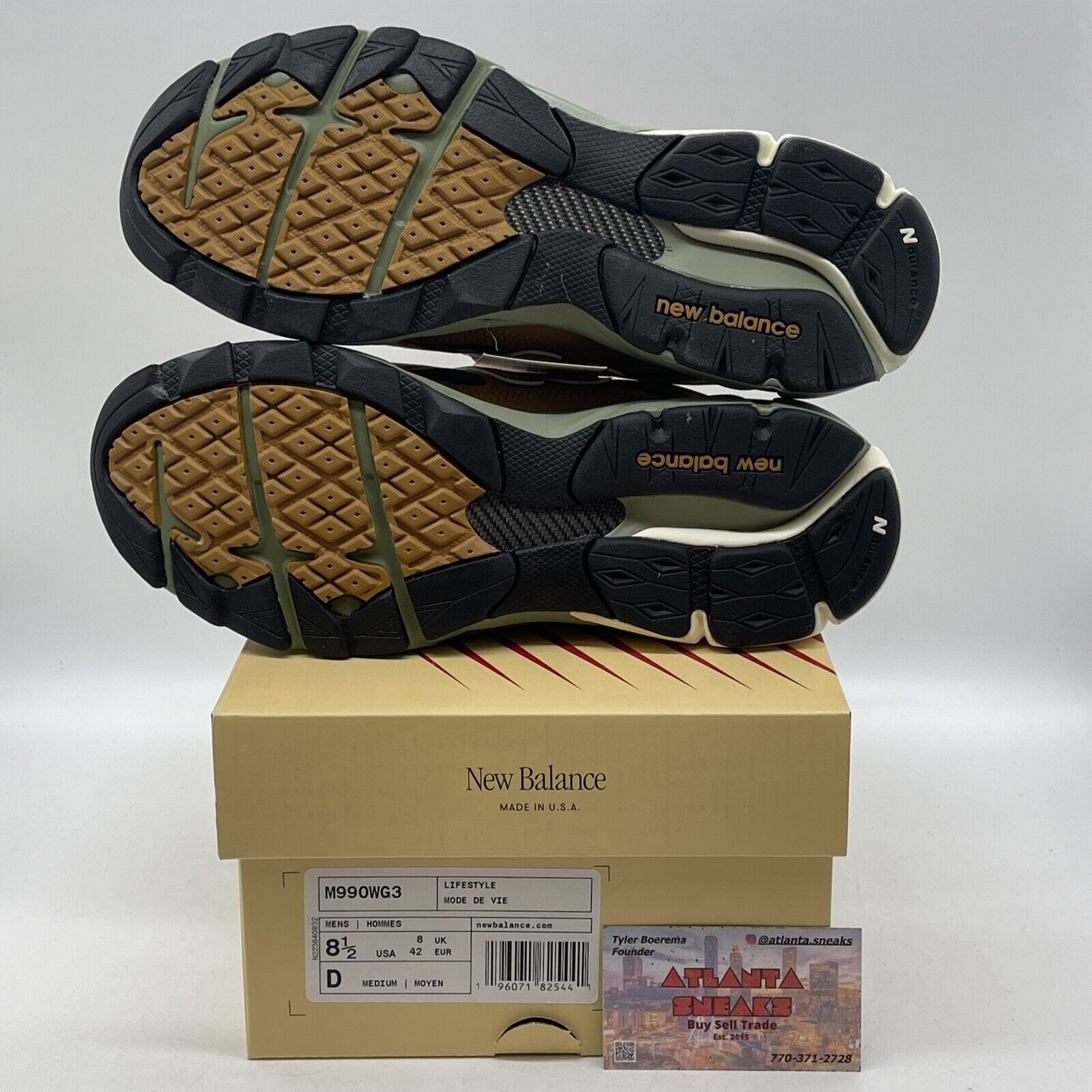 Size 8.5 - New Balance Teddy Santis x 990v3 Made in USA Tan Green (M990WG3)