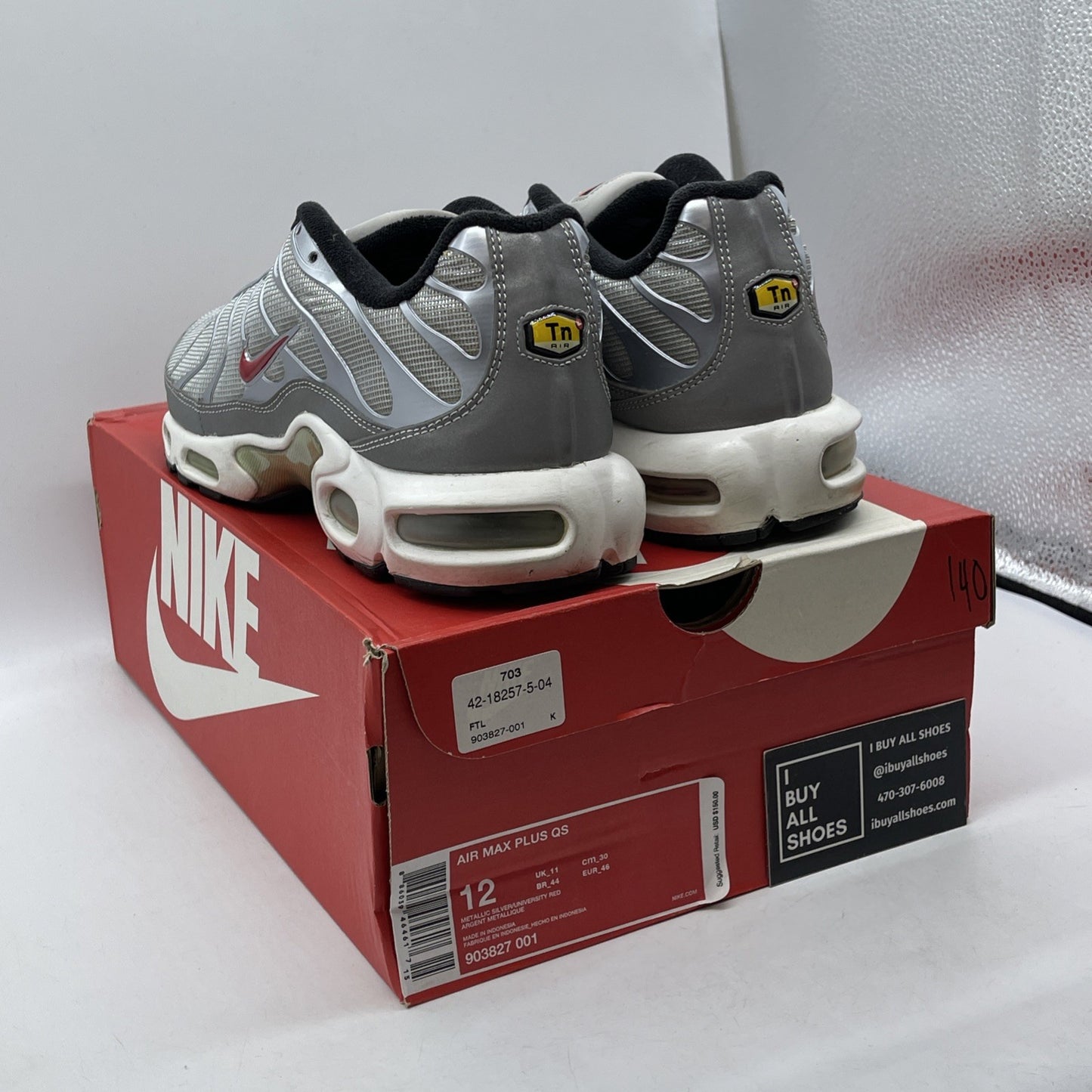 Size 12 - Nike Air Max Plus QS Silver Bullet Suede Leather (903827-001)