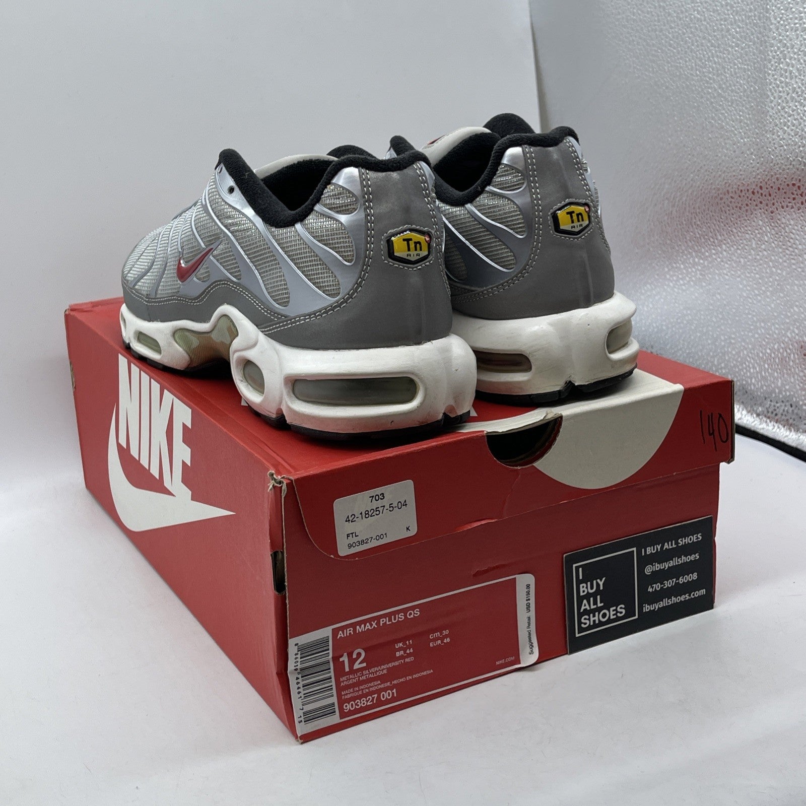 Size 12 - Nike Air Max Plus QS Silver Bullet Suede Leather (903827-001)