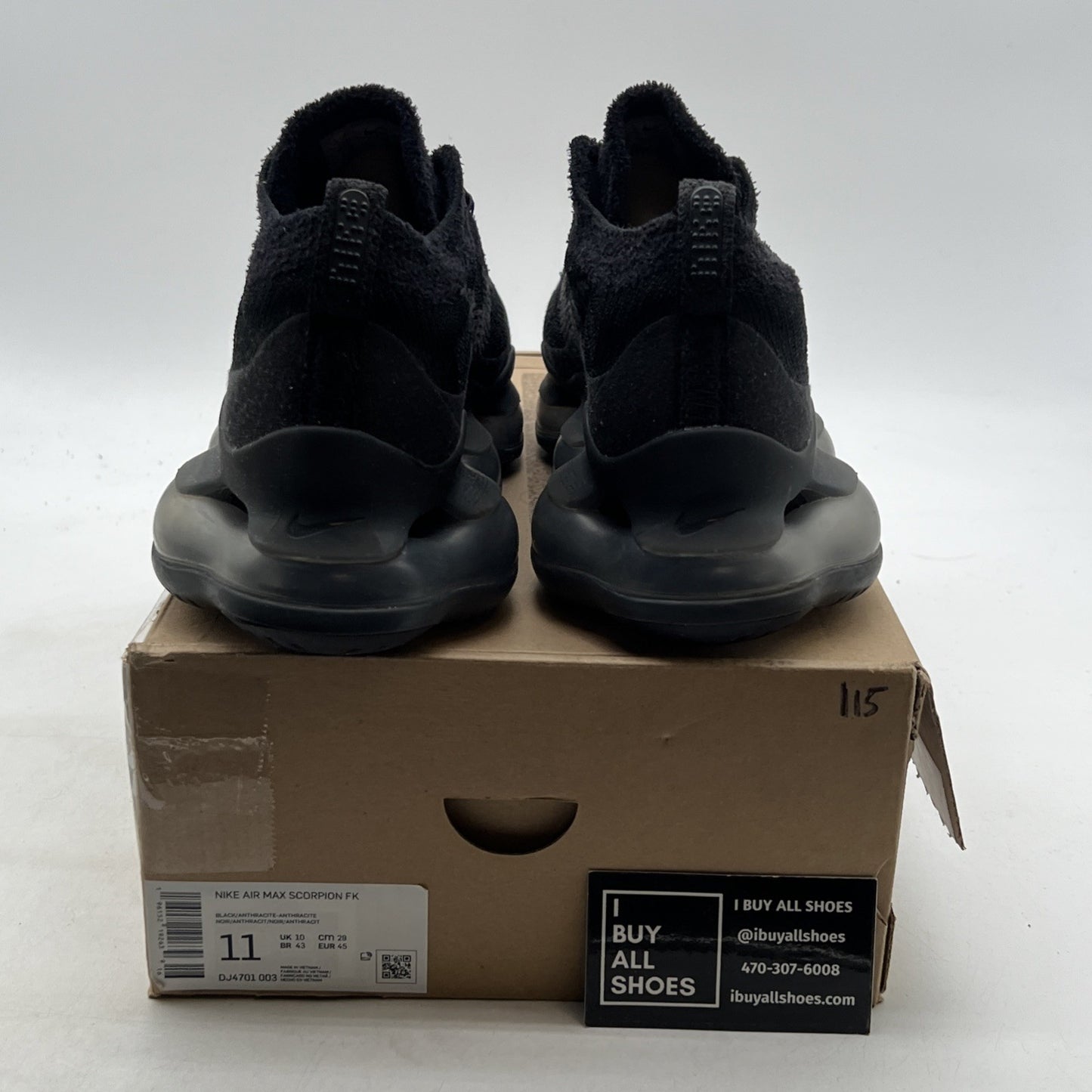 Size 11 - Nike Air Max Scorpion Flyknit Triple Black (DJ4701-003)