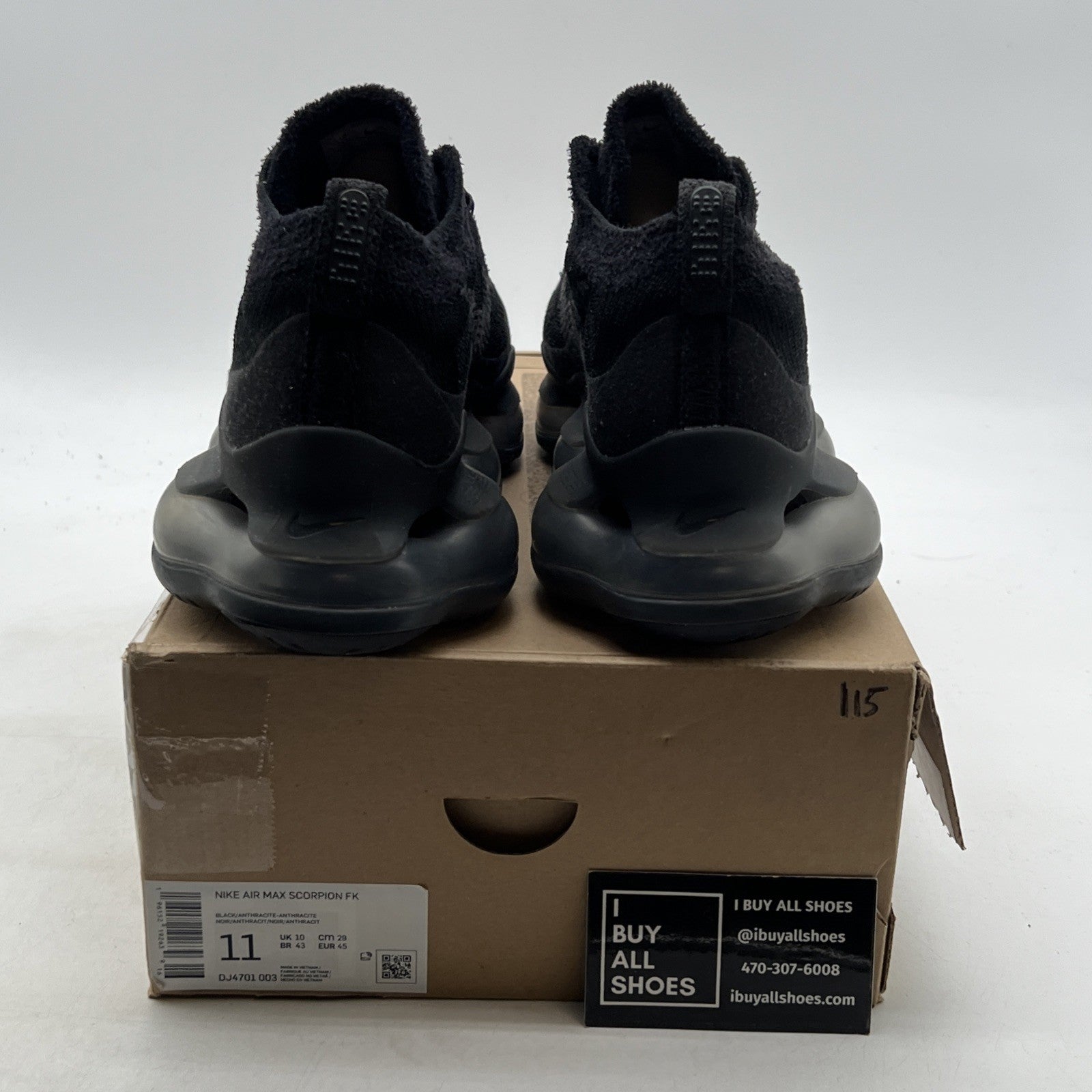 Size 11 - Nike Air Max Scorpion Flyknit Triple Black (DJ4701-003)