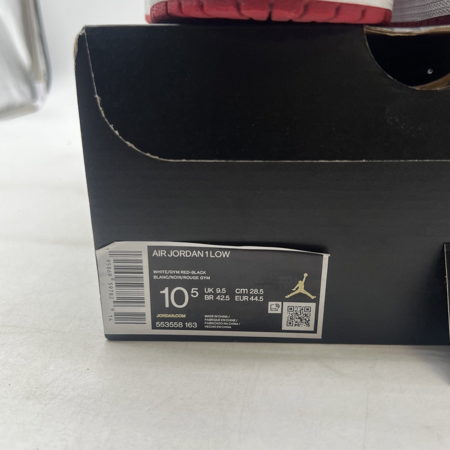 Size 10.5 - Air Jordan 1 Low Reverse Black Toe (553558-163)