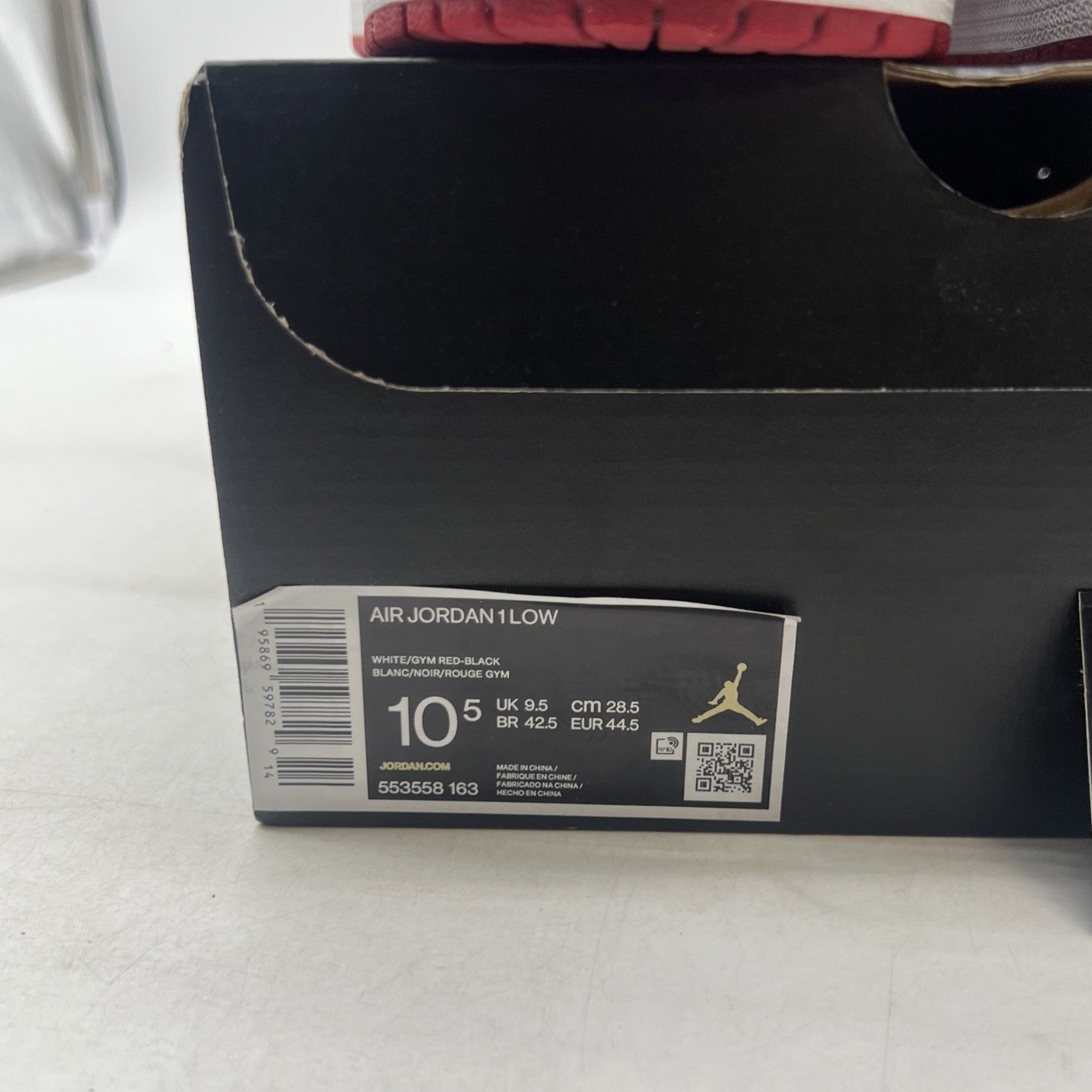 Size 10.5 - Air Jordan 1 Low Reverse Black Toe (553558-163)