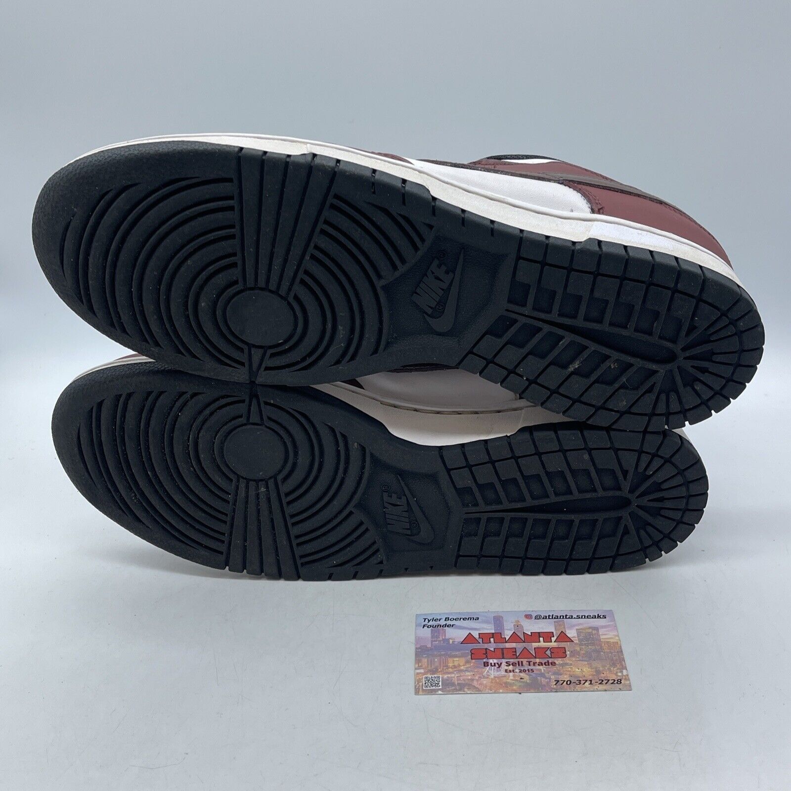 Size 10.5 - Dunk Low Black White Burgundy Leather Custom* (DD1391-100)