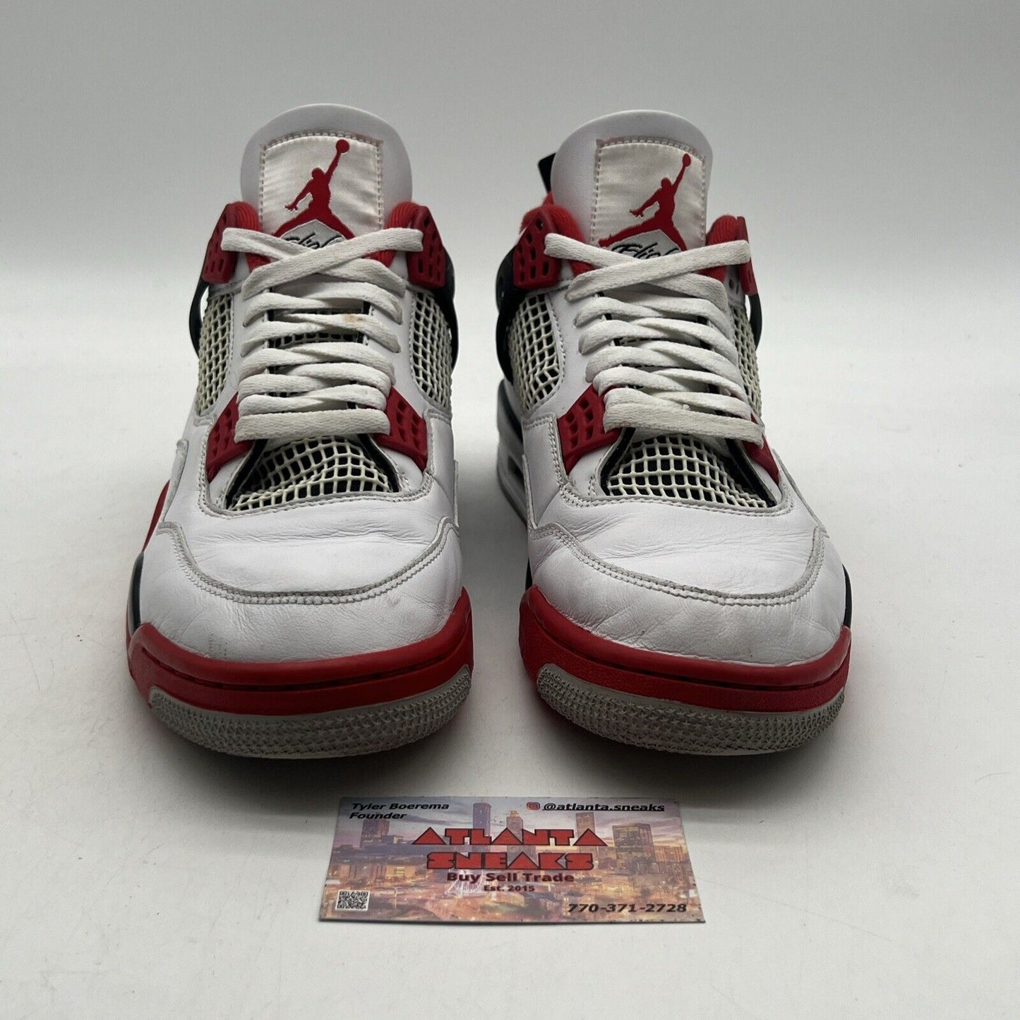 Size 9.5 - Jordan 4 Retro OG Mid Fire Red White Black Red Leather (DC7770-160)