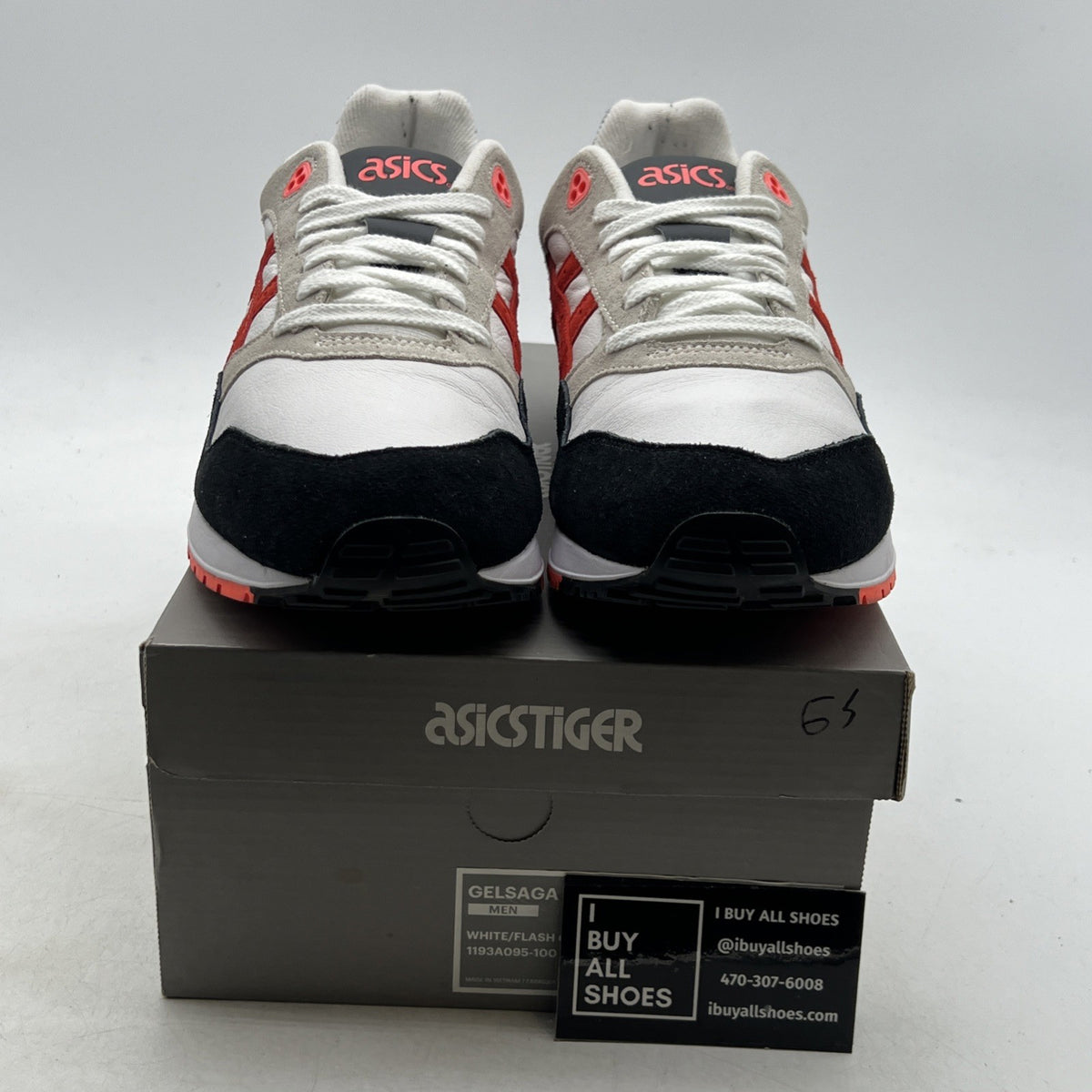 Size 11 - ASICS Gel-Saga 'Black White Orange' (1193AO95-100)